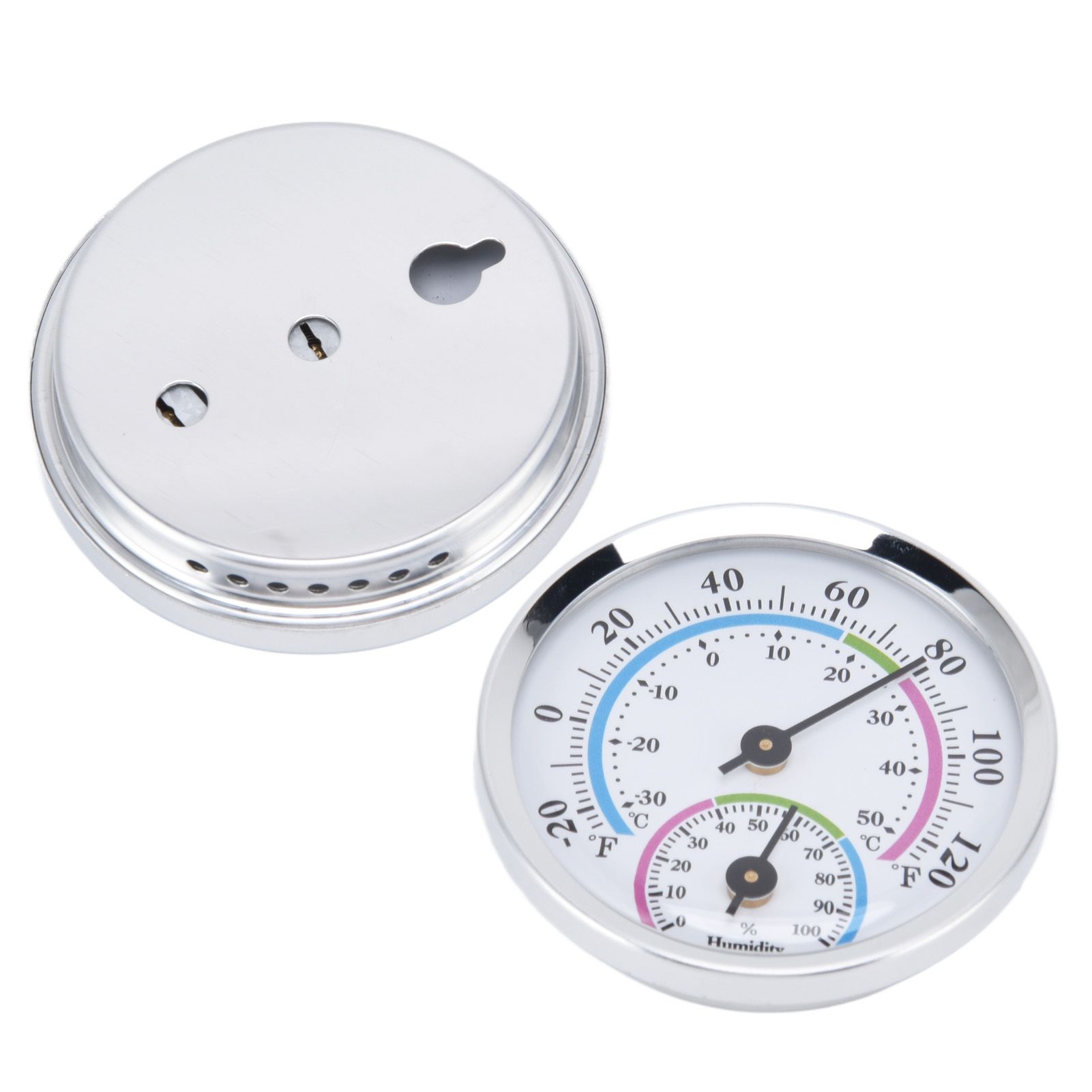 Mini Indoor Thermometer Hygrometer 2 in 1 Compact Structure Clear Scale Silver view 9