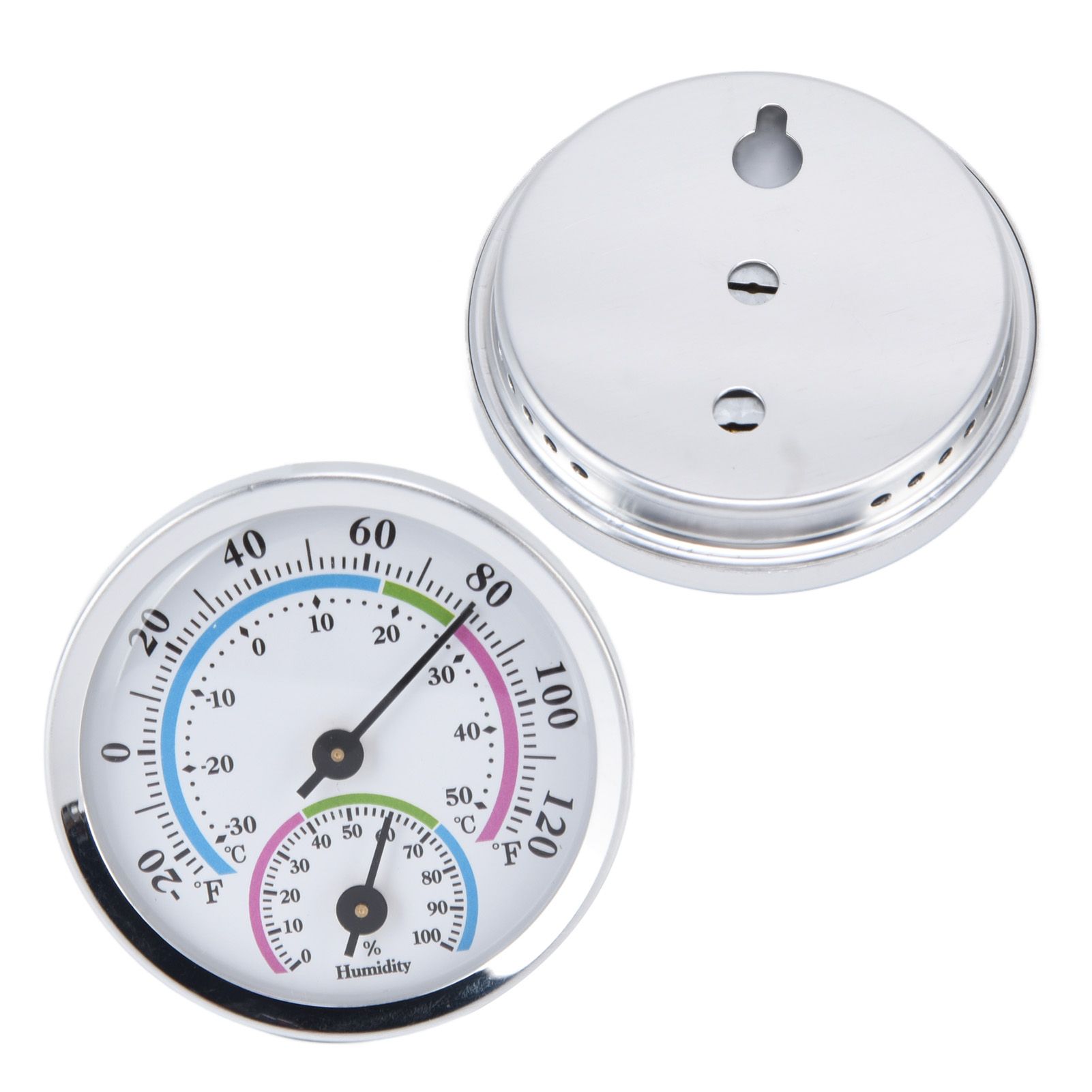 Mini Indoor Thermometer Hygrometer 2 in 1 Compact Structure Clear Scale Silver view 10