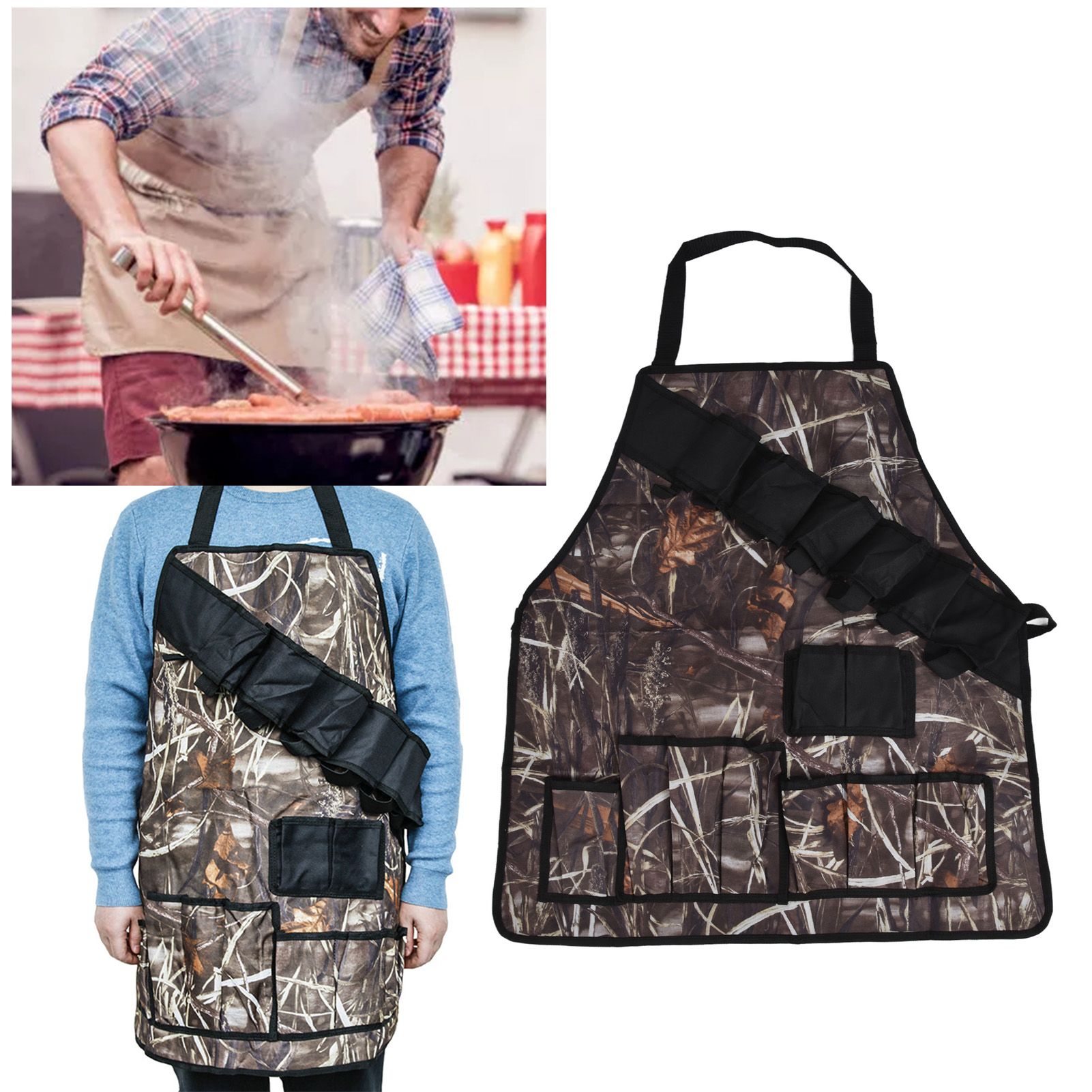 BBQ Apron Oxford Cloth Lightweight Kitchen Chef Grilling Apron for BBQ view 11