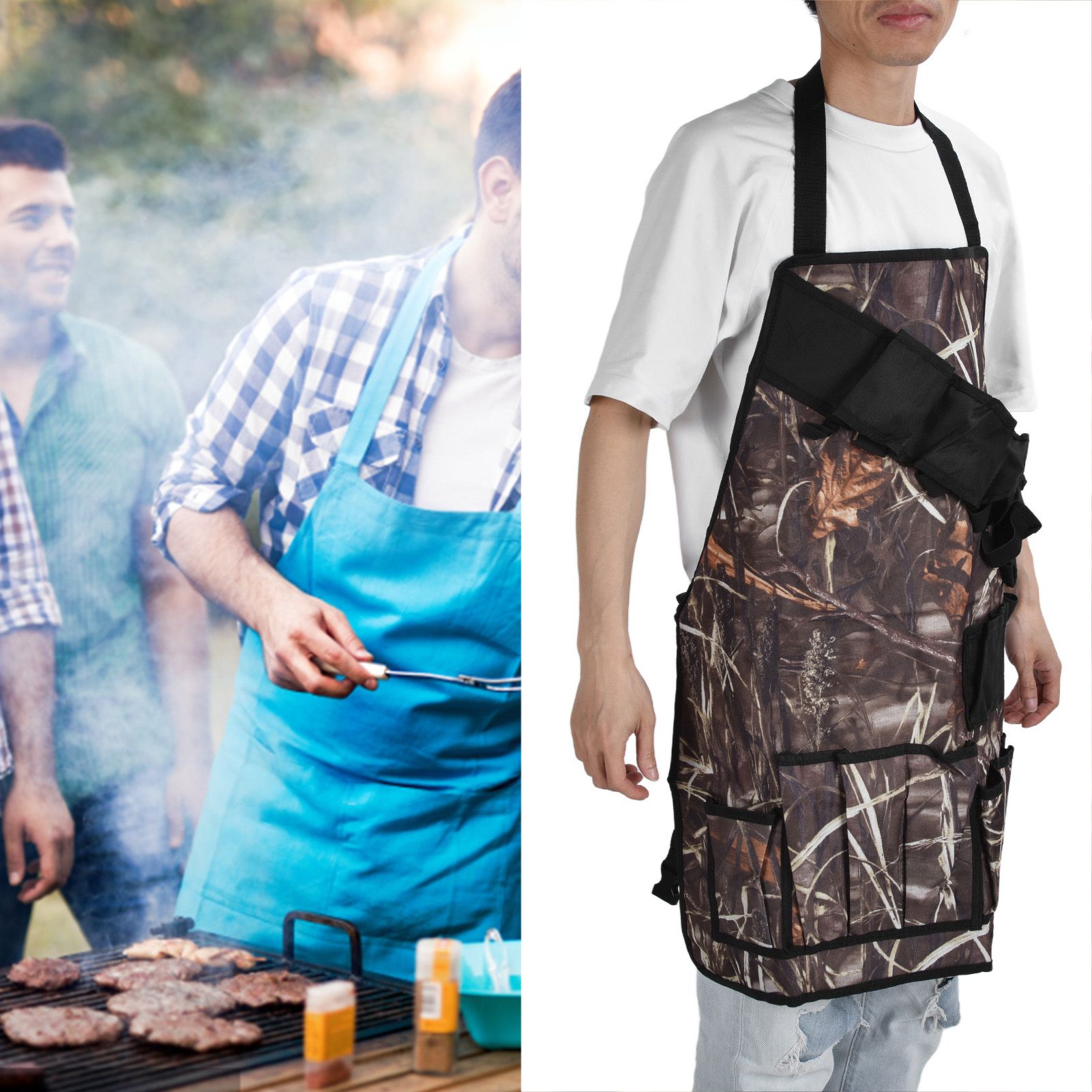 BBQ Apron Oxford Cloth Lightweight Kitchen Chef Grilling Apron for BBQ view 12