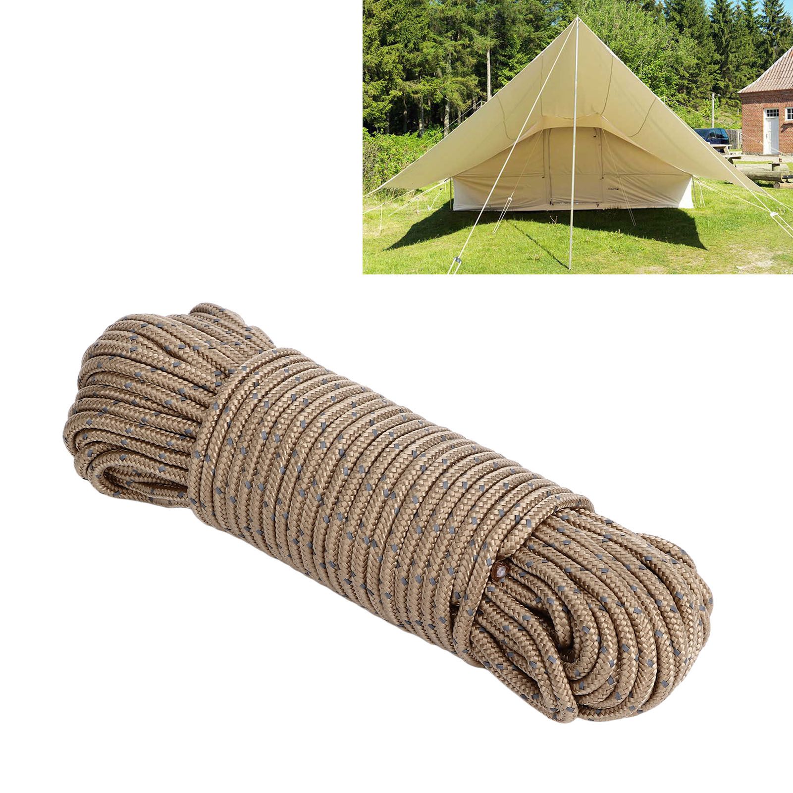 20m Camping Cord 3.5mm Diameter Reflective Tent Rope Camping High Strength view 12