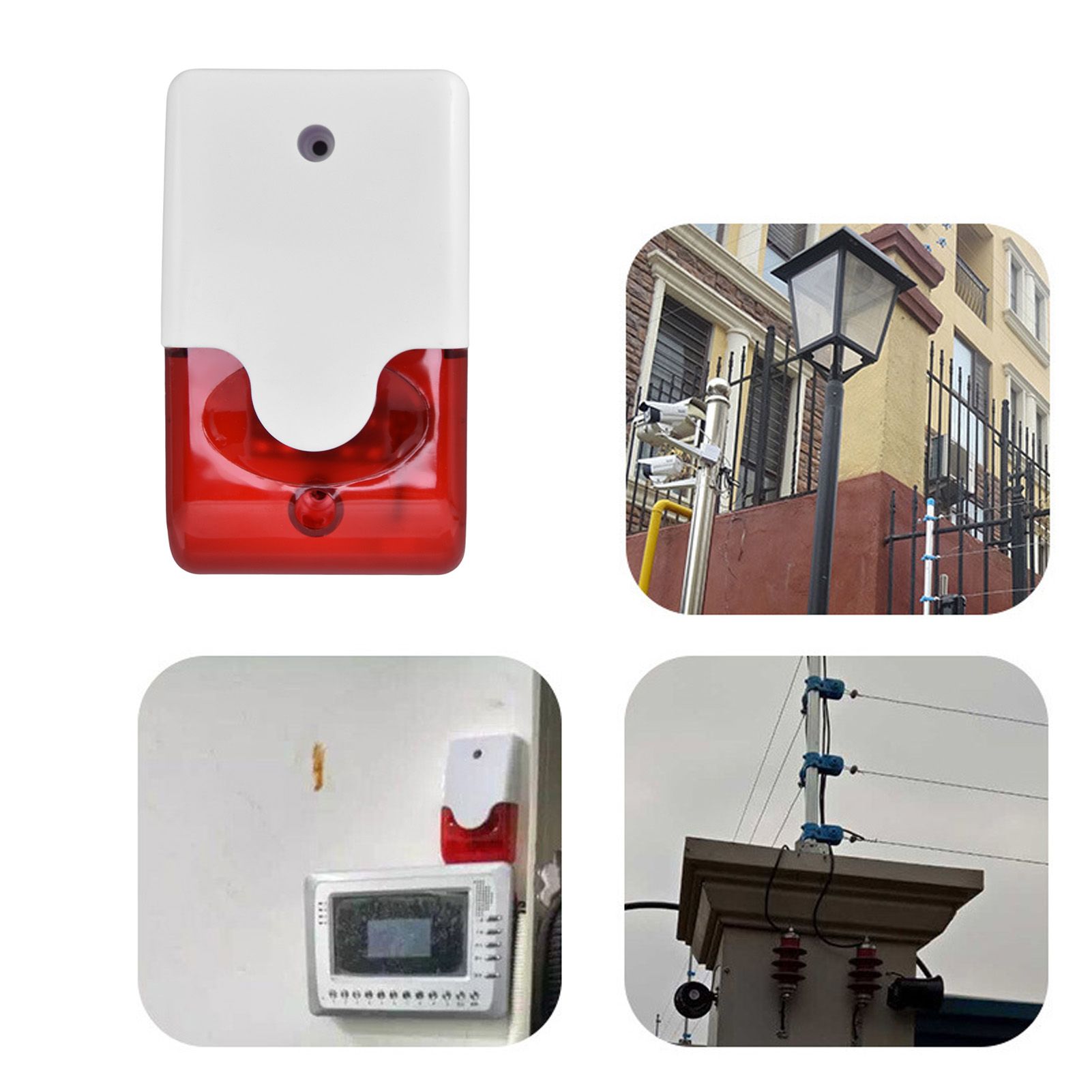 Mini Strobe Siren Wired Alarm Strobe Flashing Light Horn Flash Sound Siren for view 11
