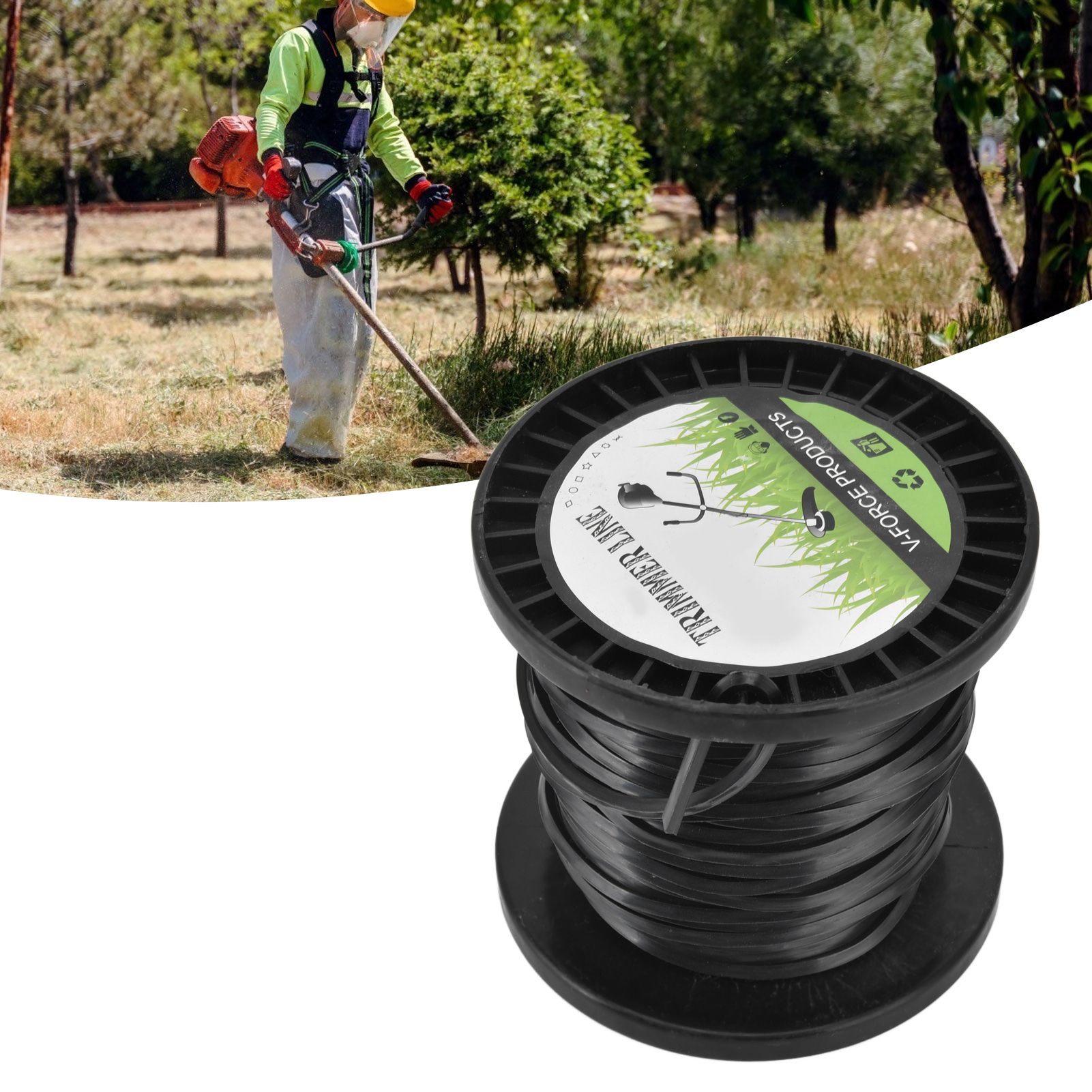 3.3mm String Trimmer Line High Cutting Efficiency Low Noise Quadrate Black view 12