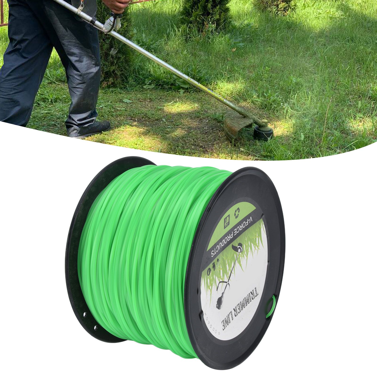 2.0mm 372 Meters Trimmer Line Lawn Mower String Cord Green String Trimmer Line view 11