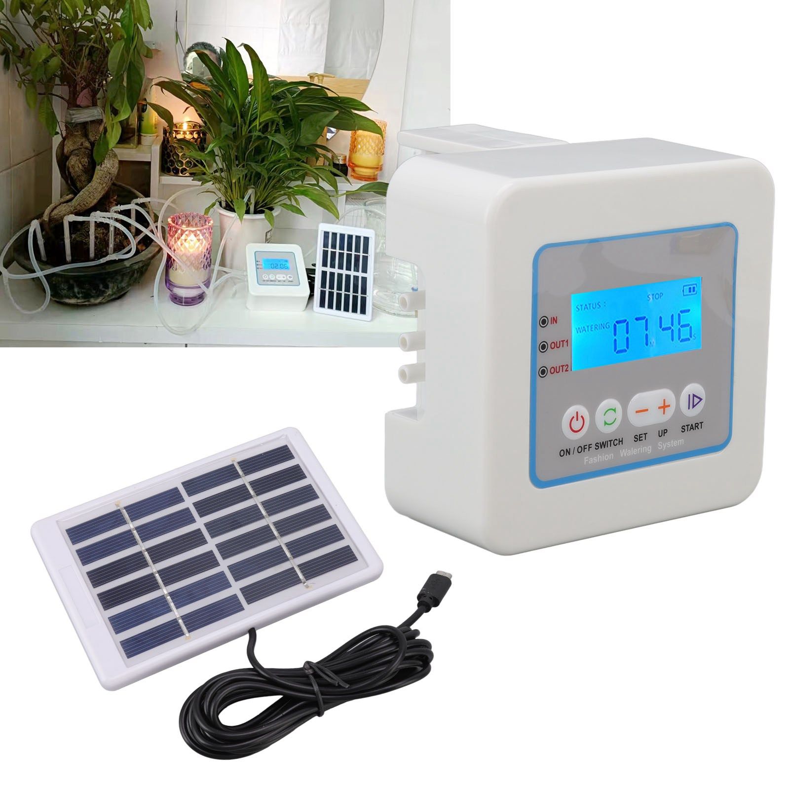 Micro Automatic Drip Irrigation Kit Programmable Timer Solar Multi Function view 12