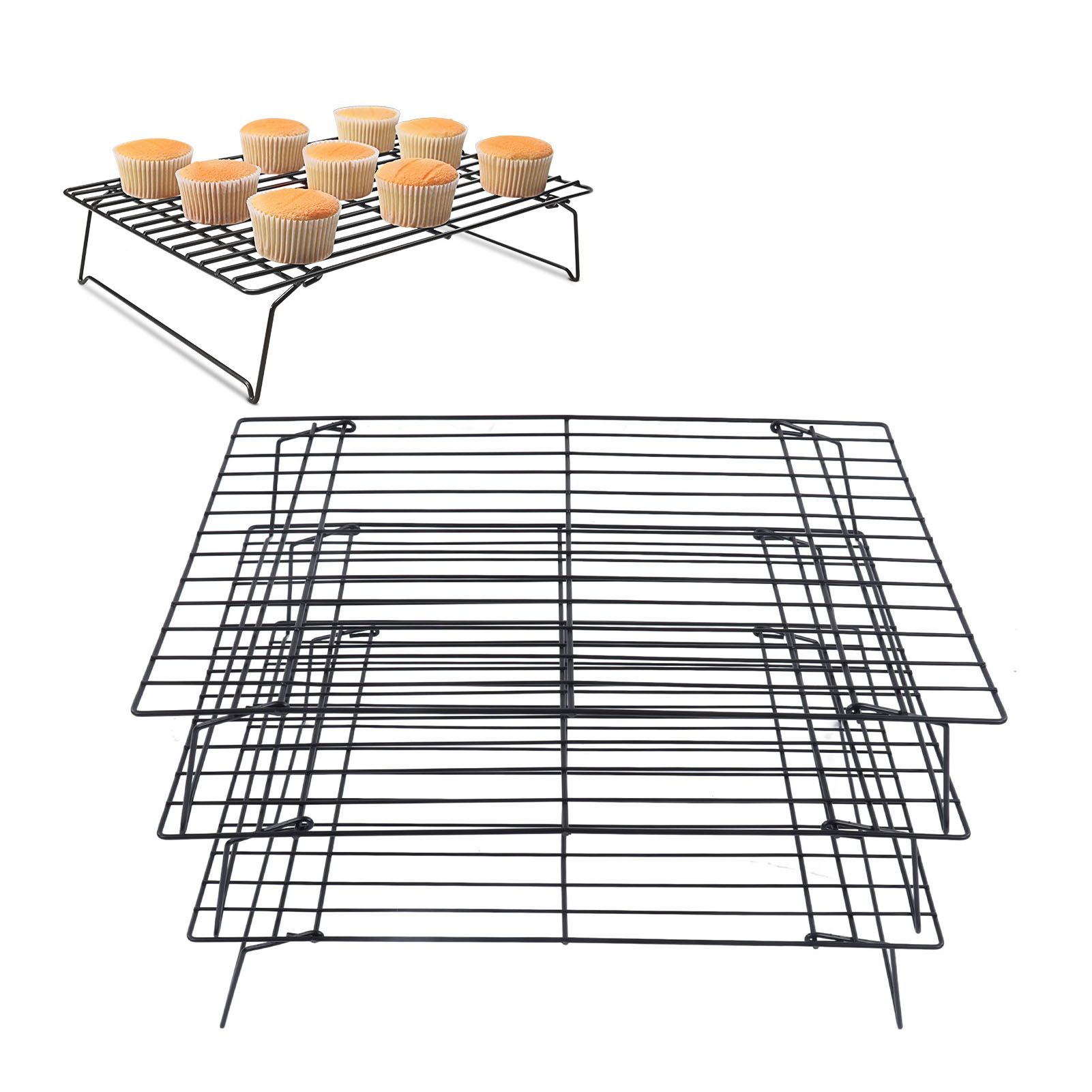 13 Inch Iron Baking Rack 3 Layer Non Stick Cooling Racks for Cooking Baking view 11