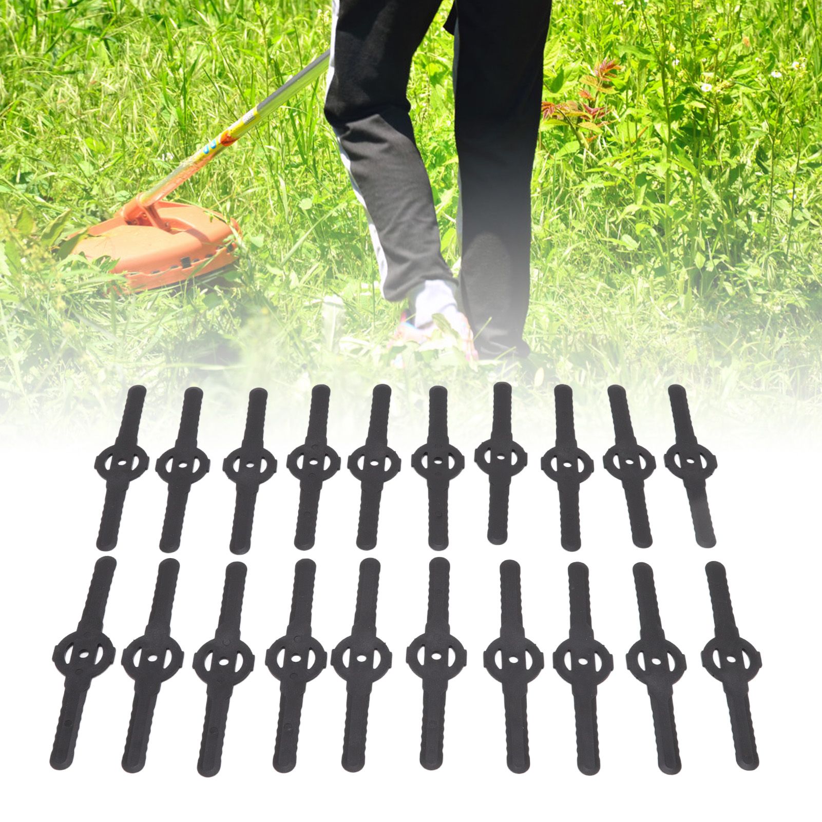 20Pcs Plastic Lawn Mower Blades Garden Electric Grass Trimmer Long Blade view 11