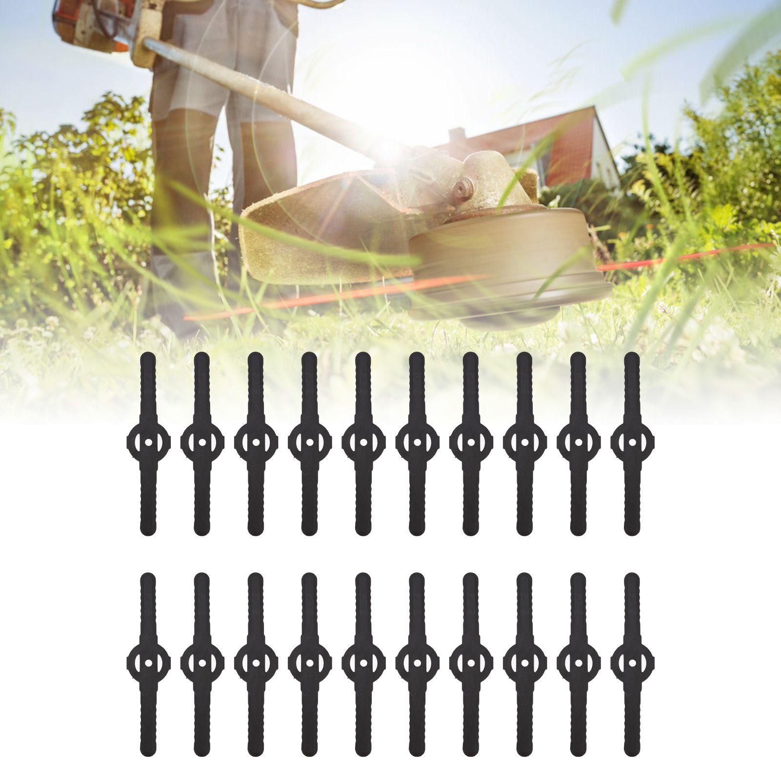 20Pcs Plastic Lawn Mower Blades Garden Electric Grass Trimmer Long Blade view 12
