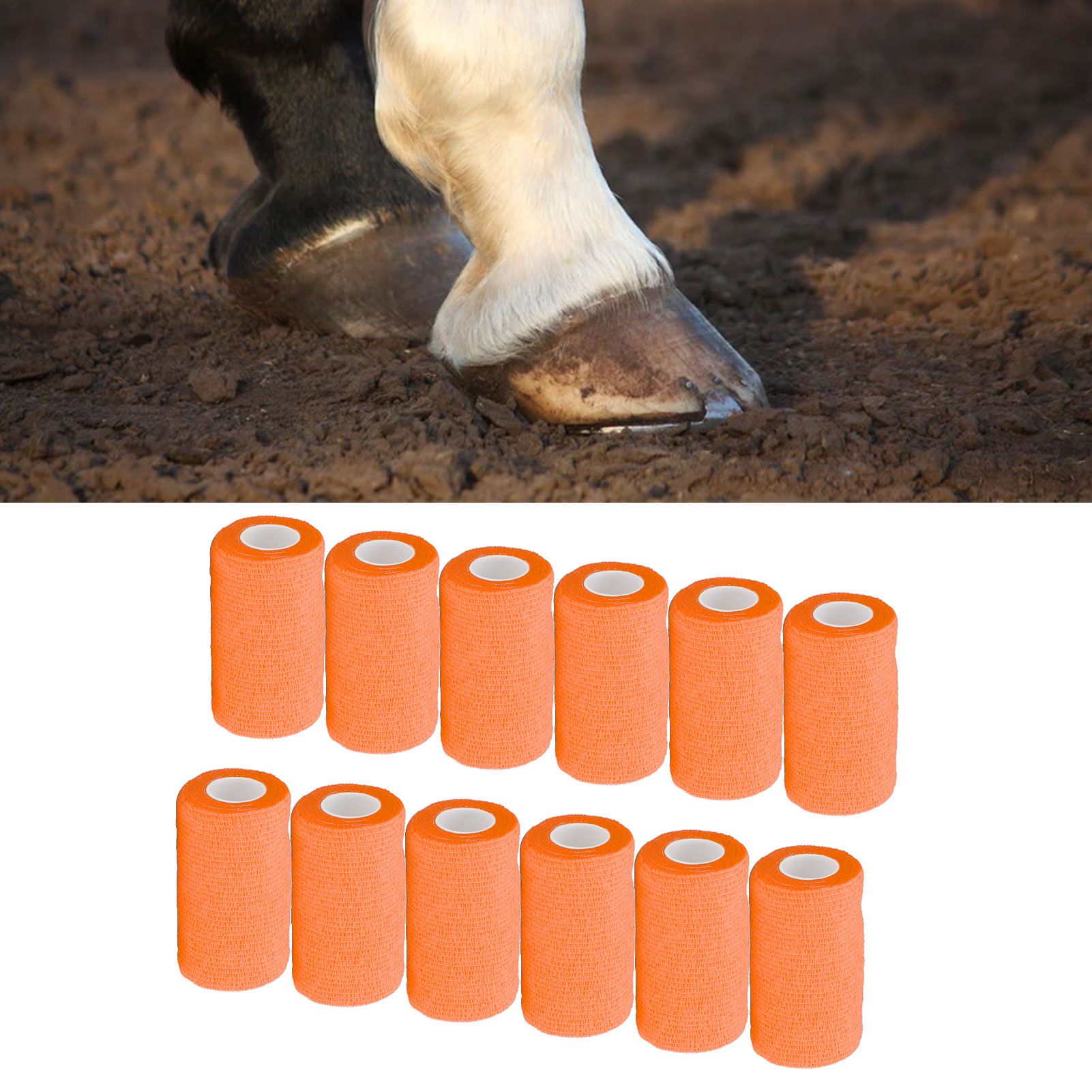 12Pcs Bandage Wrap Natural Latex Elastic Self Adhesive Wrap for Cows Dogs view 12