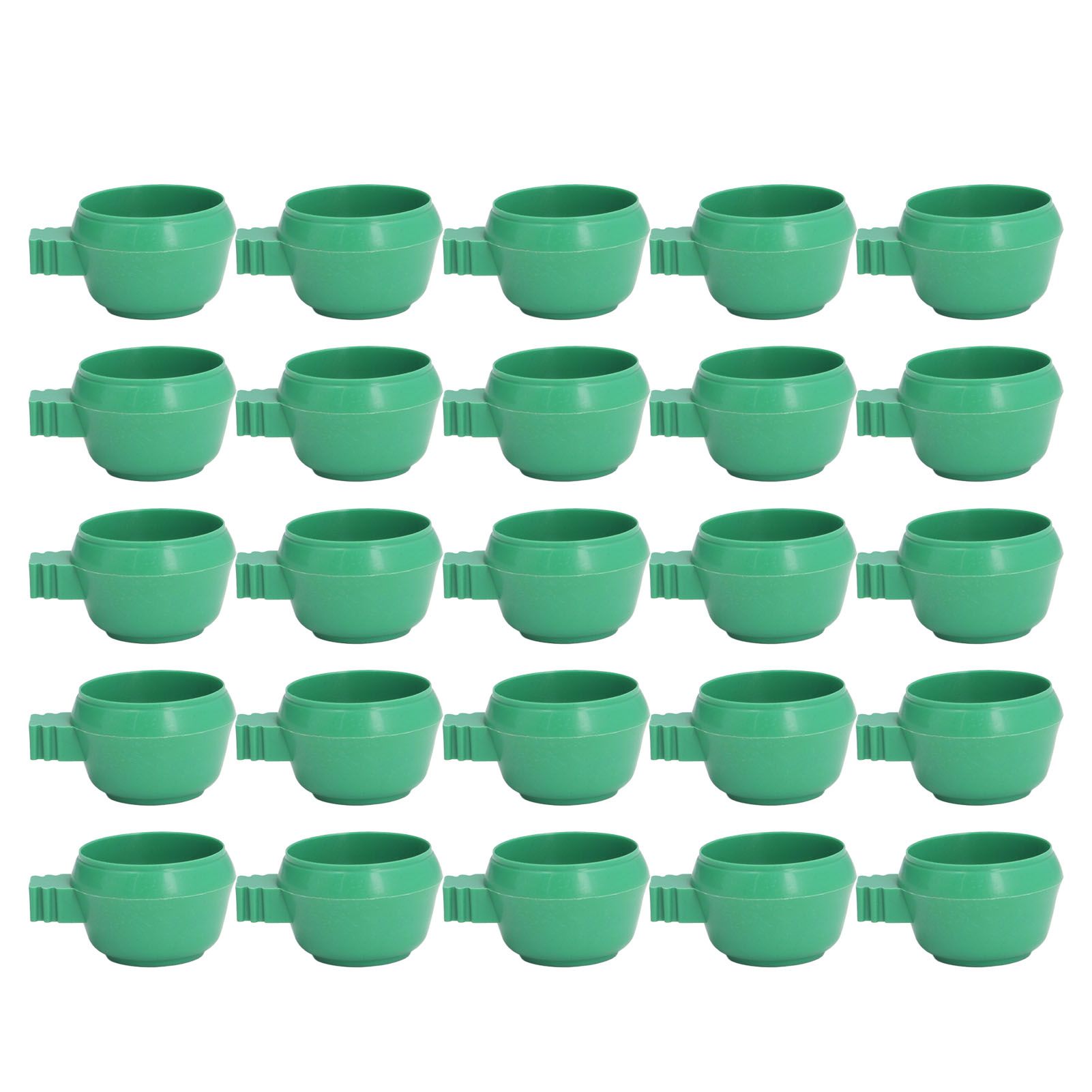 25Pcs Mini Bird Parrots Food Water Bowl Inlay Installation Round Green Parrots