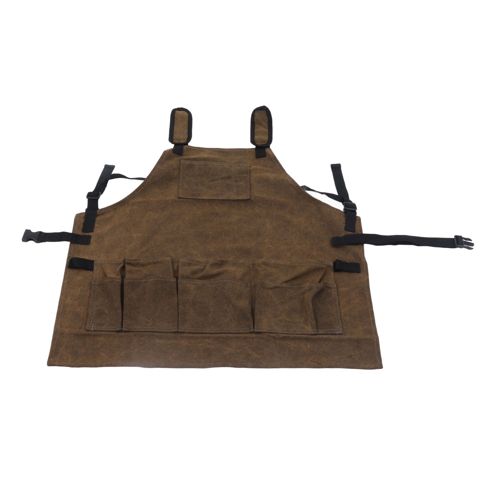 Woodworking Shop Apron Large Capacity Pocket Adjustment Shoulder Straps Waxed view 2