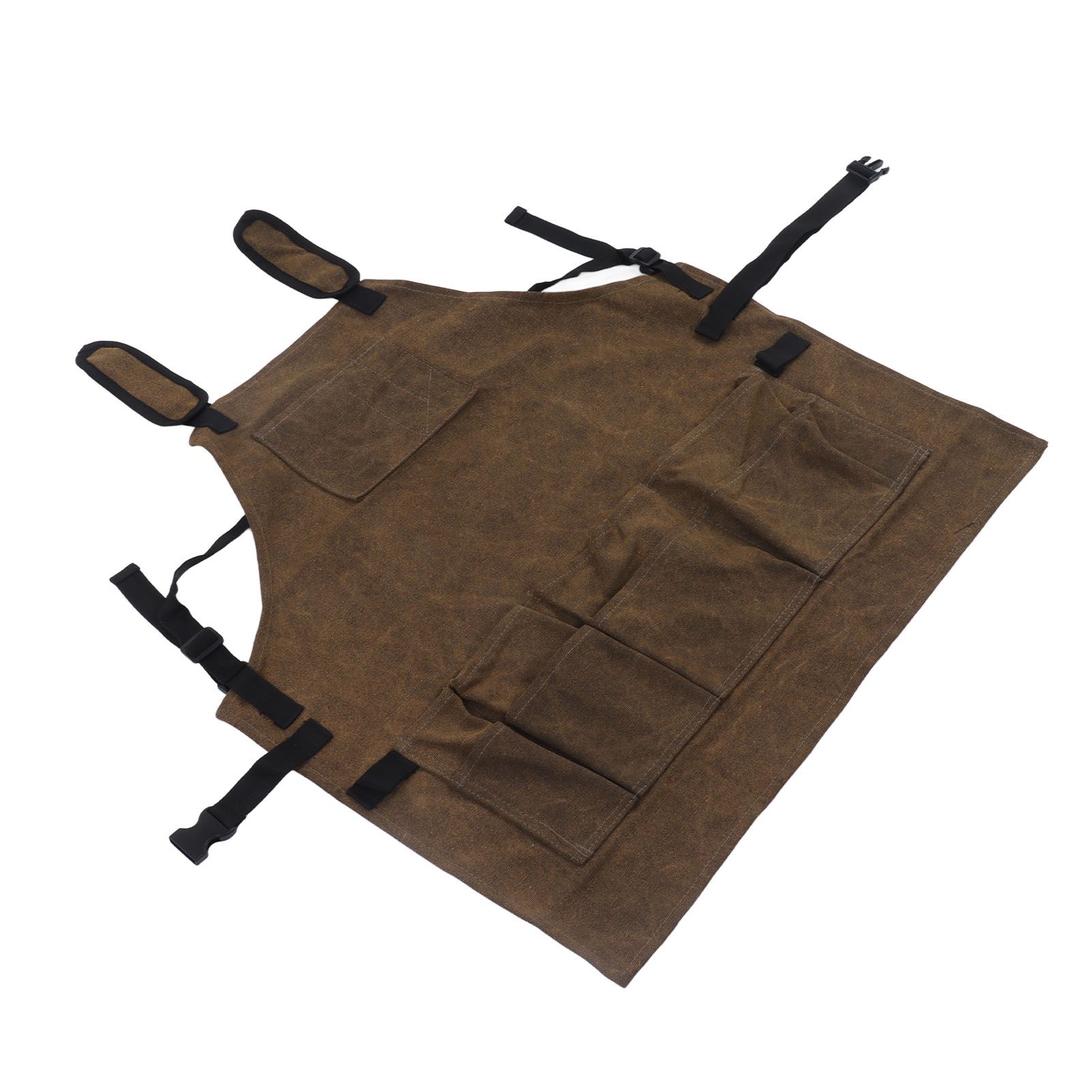 Woodworking Shop Apron Large Capacity Pocket Adjustment Shoulder Straps Waxed view 3