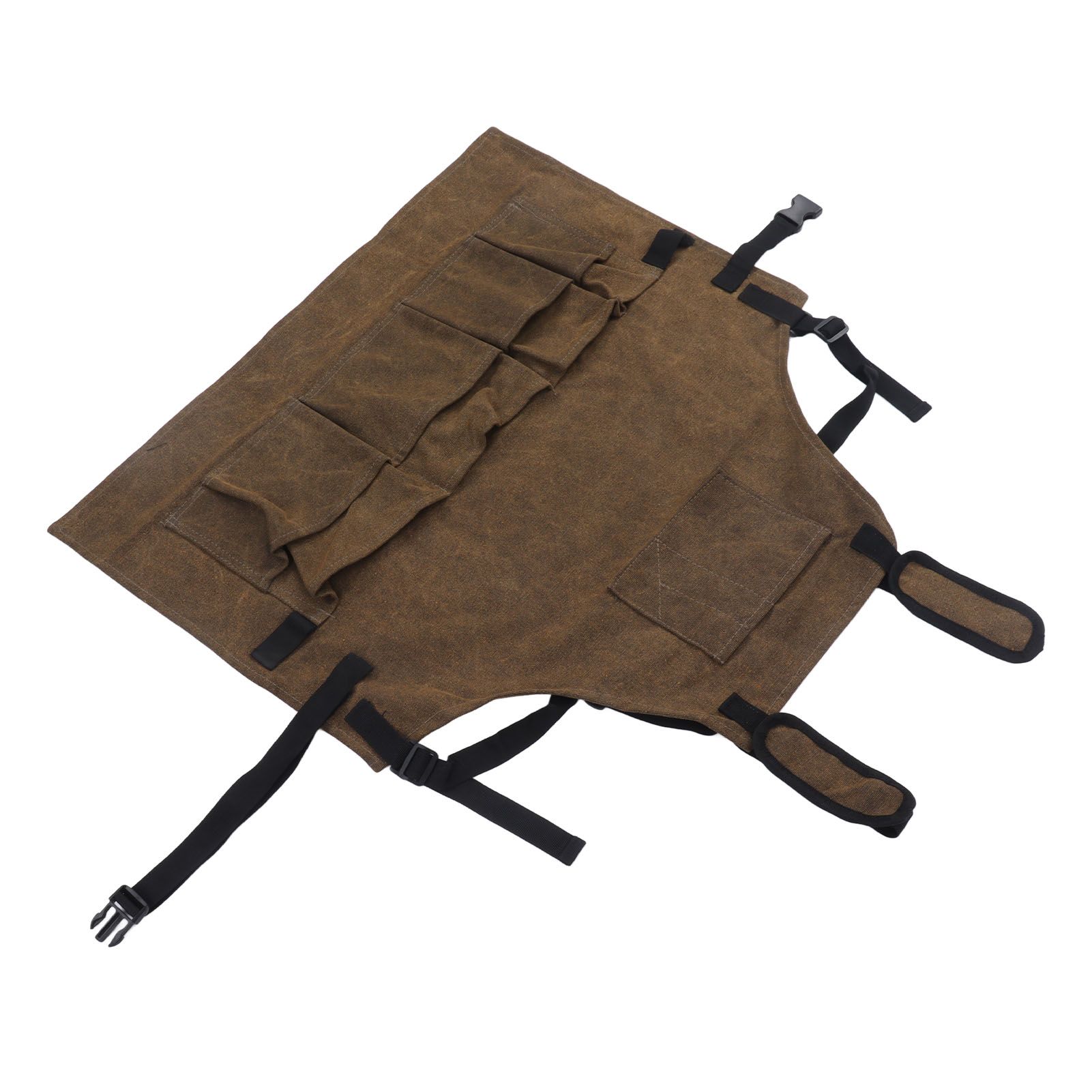 Woodworking Shop Apron Large Capacity Pocket Adjustment Shoulder Straps Waxed view 6