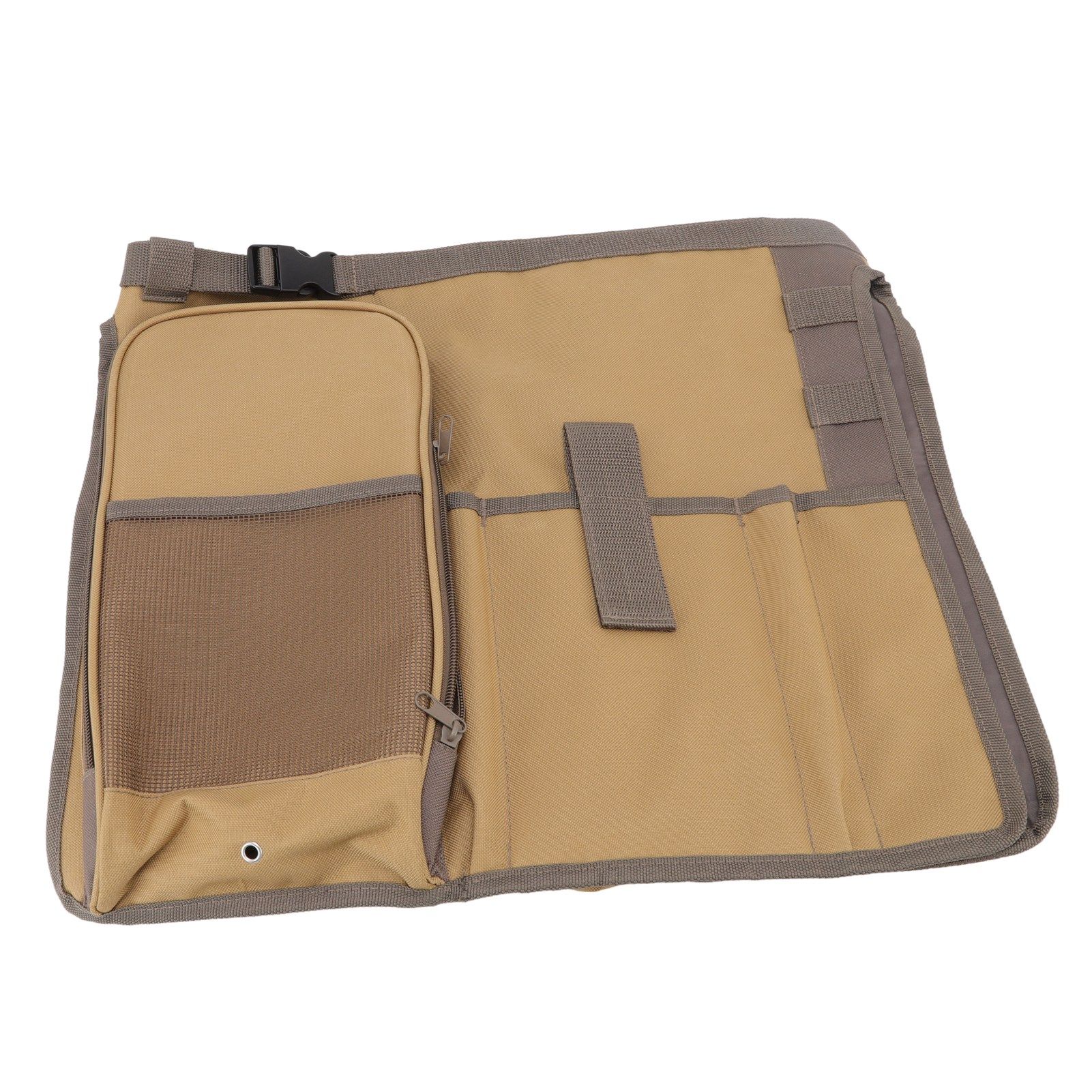 Bucket Organization Bag Round Shape Large Capacity Portable Handle Khaki view 5