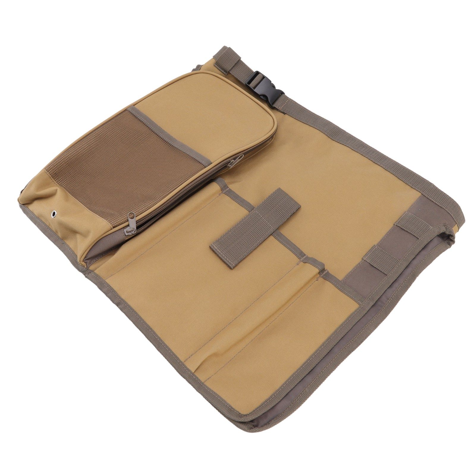 Bucket Organization Bag Round Shape Large Capacity Portable Handle Khaki view 6