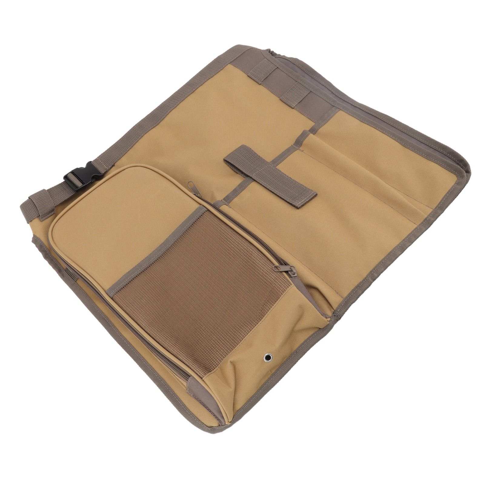 Bucket Organization Bag Round Shape Large Capacity Portable Handle Khaki view 7