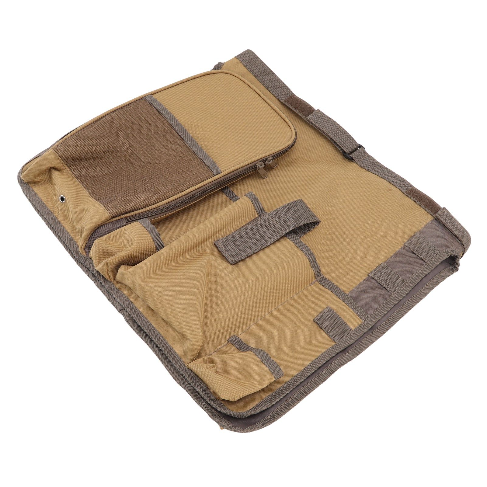 Bucket Organization Bag Round Shape Large Capacity Portable Handle Khaki view 8