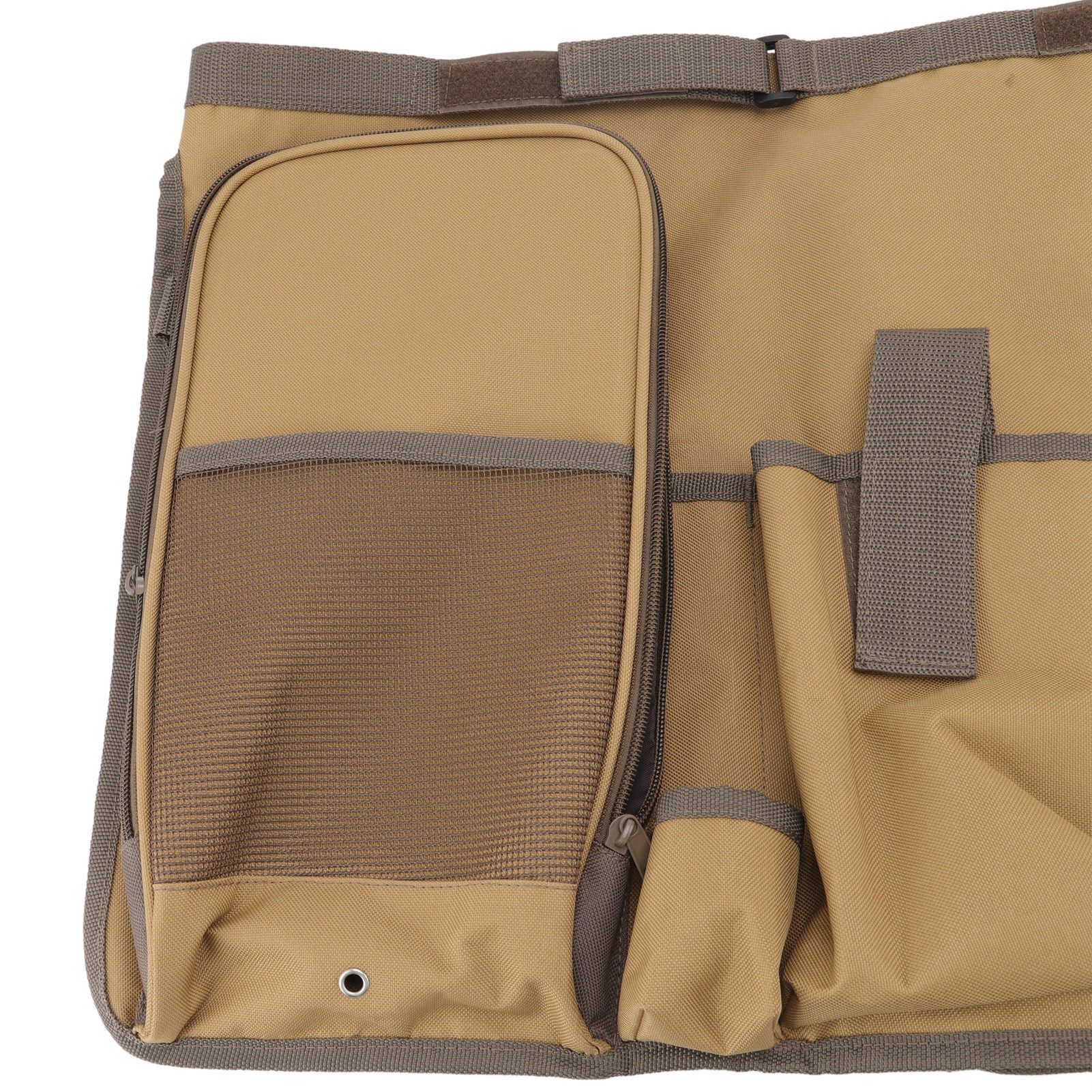 Bucket Organization Bag Round Shape Large Capacity Portable Handle Khaki view 14