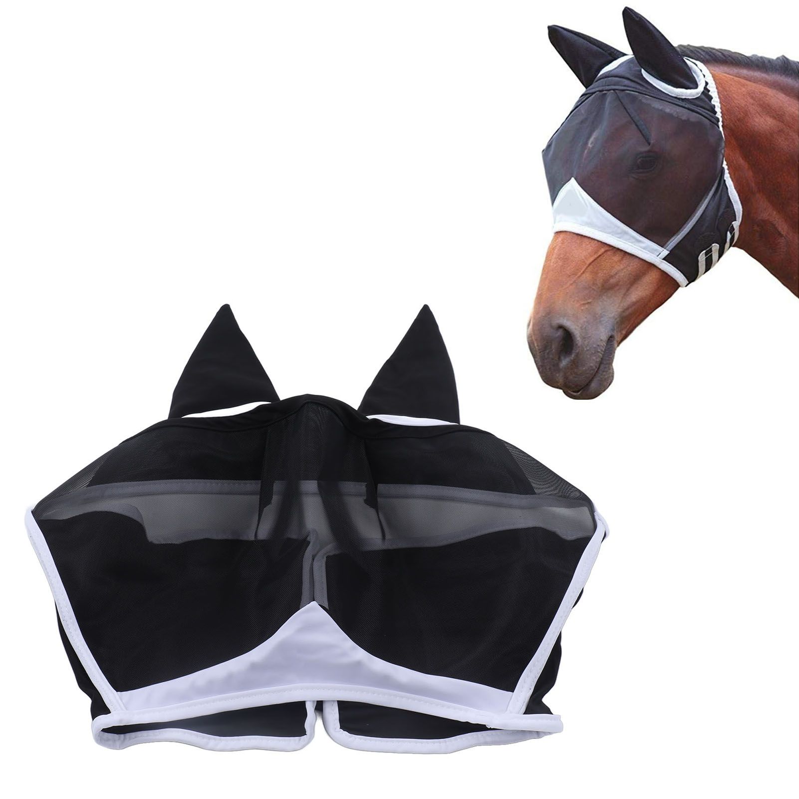 Horse Fly Mask Breathable Comfortable Soft Fine Mesh Design Horse Face Mask view 12