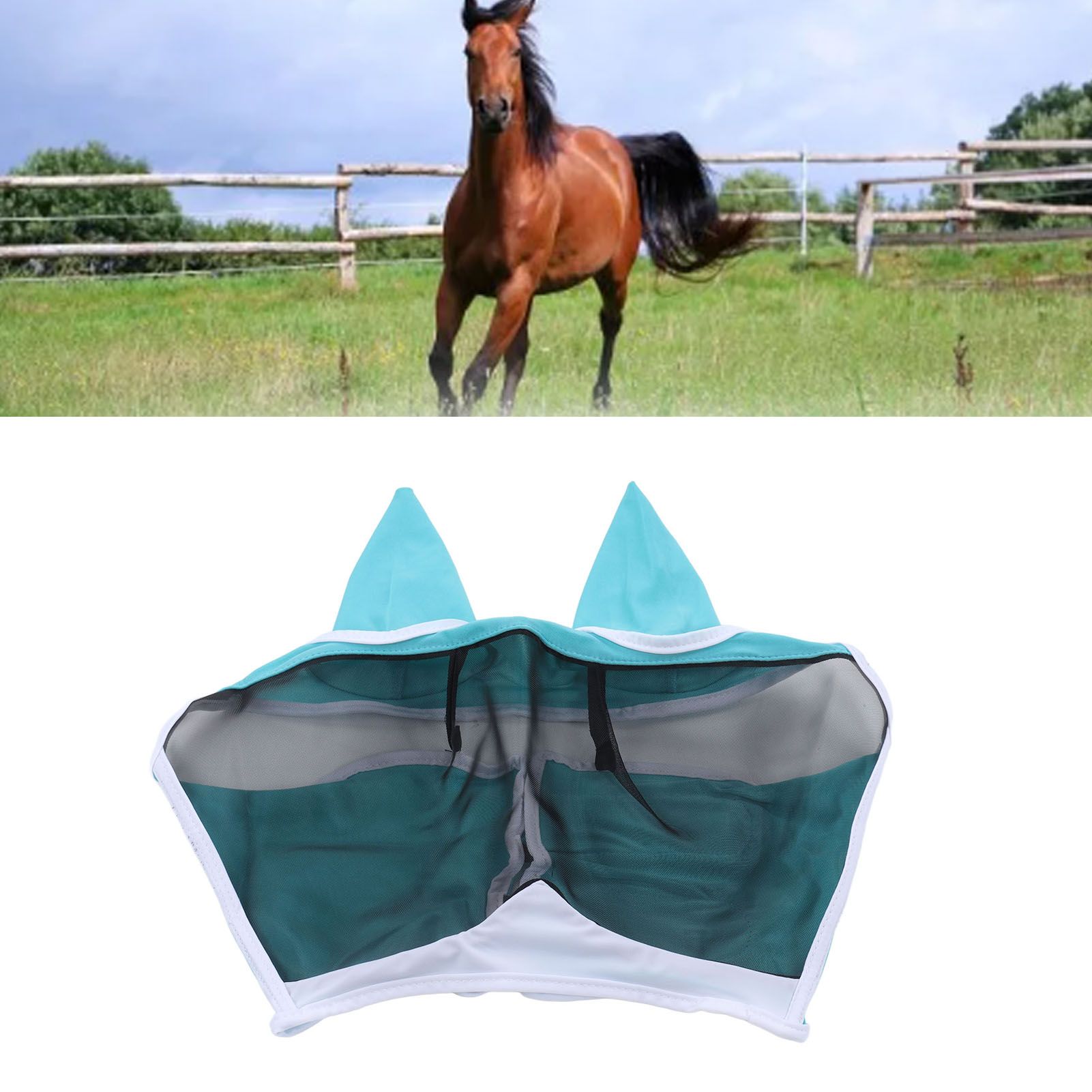 Horse Fly Mask Breathable Comfortable Soft Fine Mesh Design Horse Face Mask view 11