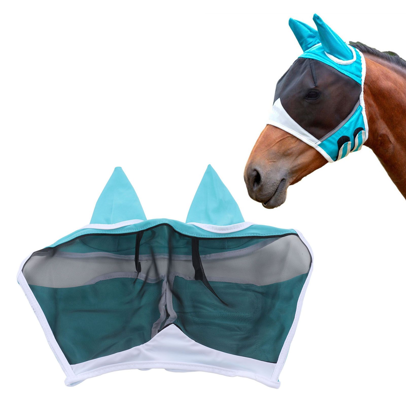 Horse Fly Mask Breathable Comfortable Soft Fine Mesh Design Horse Face Mask view 12