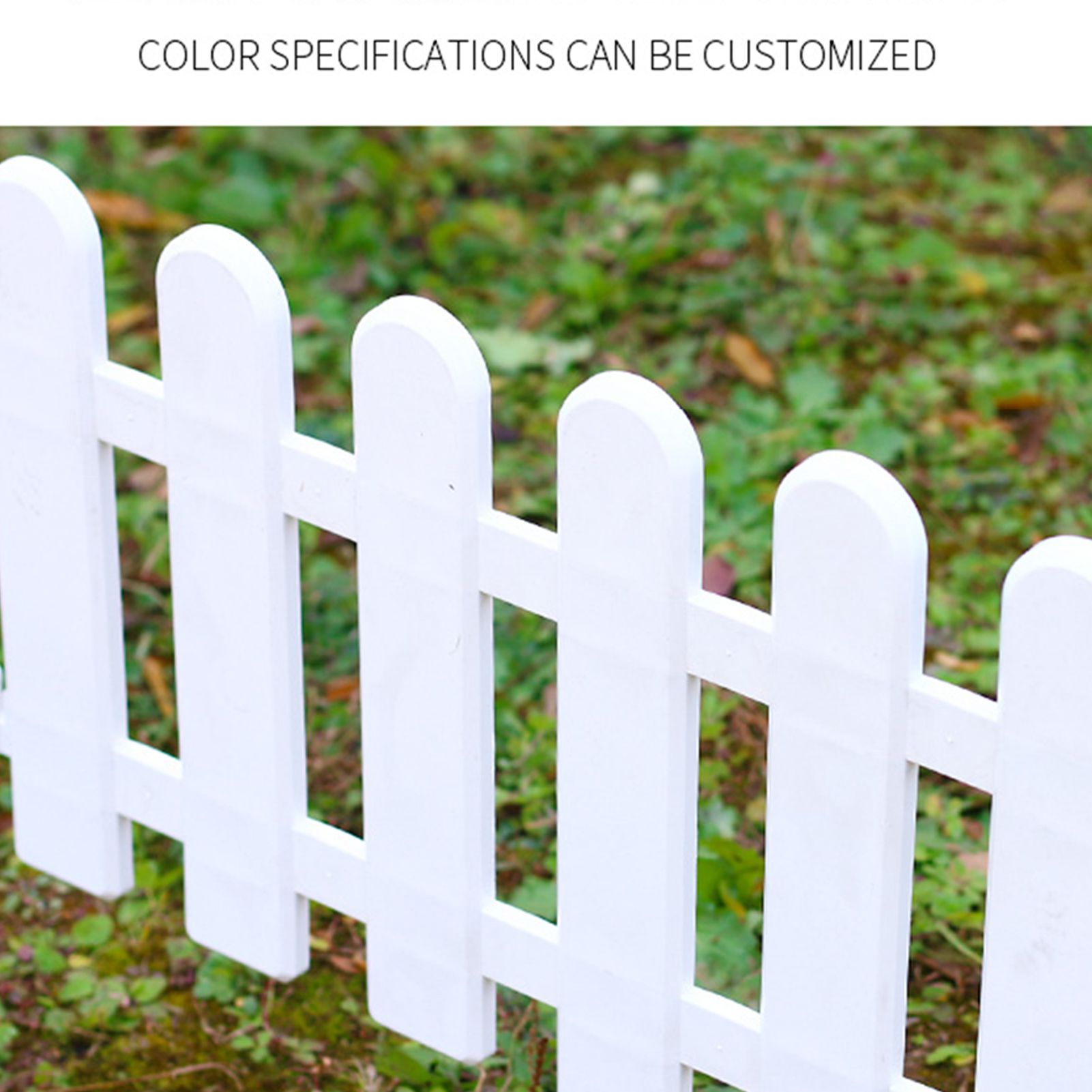 White Edgings Garden Picket Fence Ornamental Grass Lawn Flowerbeds Plant view 4