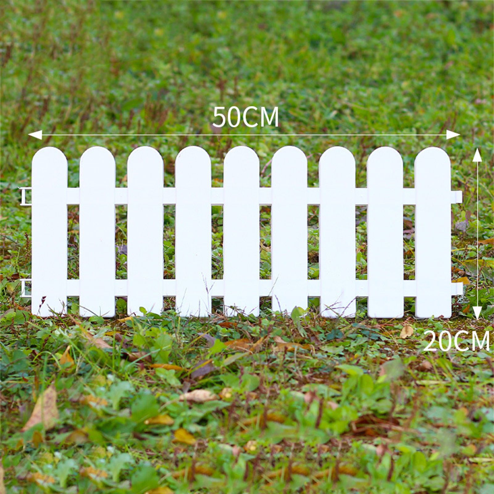 White Edgings Garden Picket Fence Ornamental Grass Lawn Flowerbeds Plant view 5