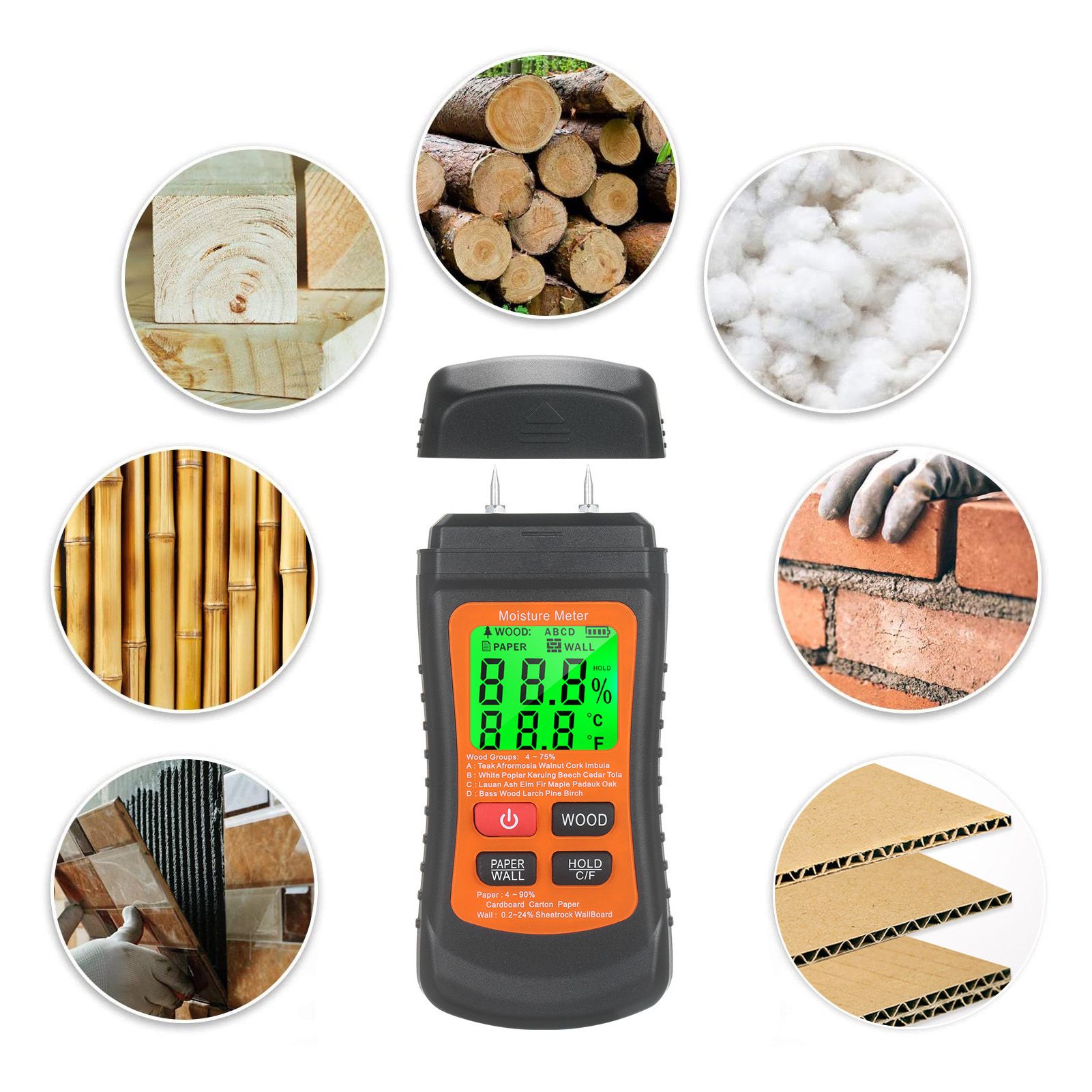 Moisture Meter Wood Moisture Detector Intelligent Temperature Humidity view 12