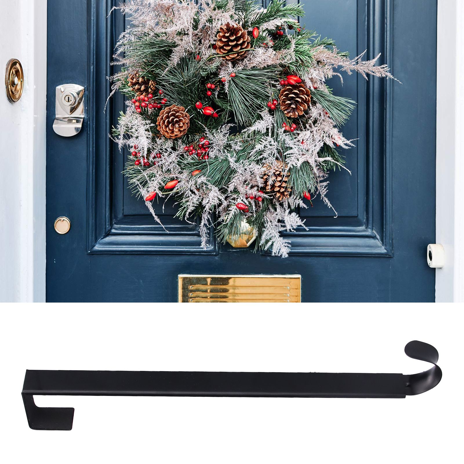 Retractable Door Wreath Hook Adjustable No Punch Door Wreath Hanger Christmas view 11