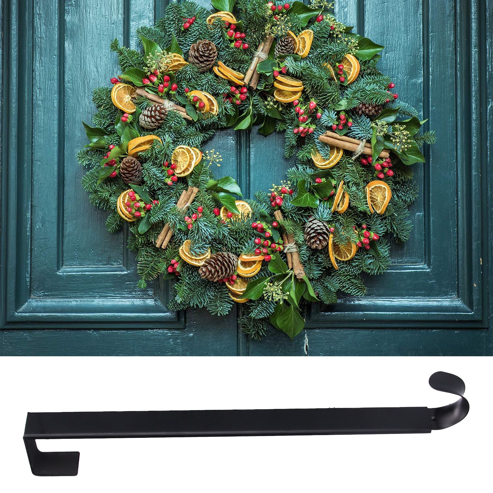 Retractable Door Wreath Hook Adjustable No Punch Door Wreath Hanger Christmas view 12