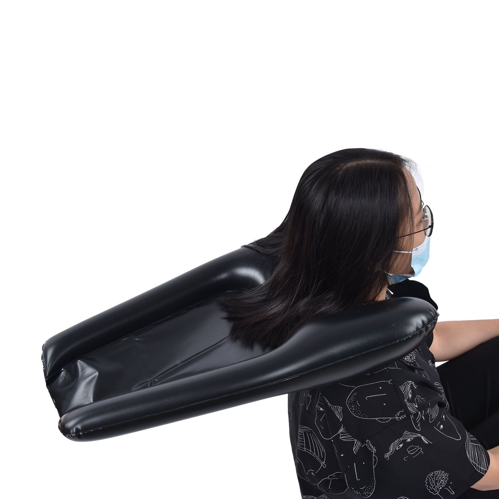 Inflatable Shampoo Bowl Portable Hair Washing Tray with Inflator Pump view 9