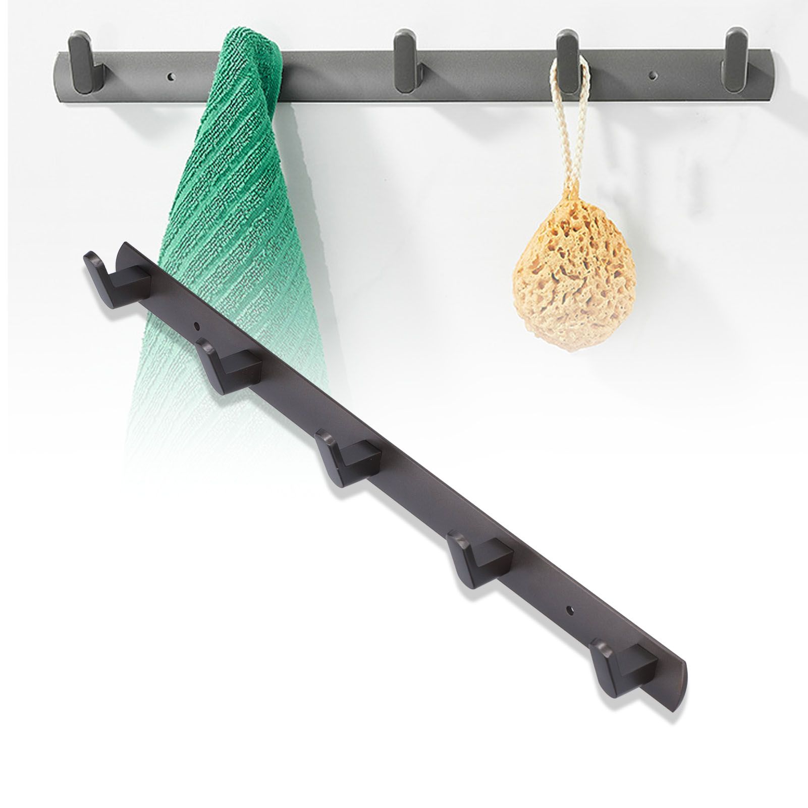 45cm Row Hook Wall Mount Aluminium Alloy Coat Towel Hook for Kitchen Bathroom view 12