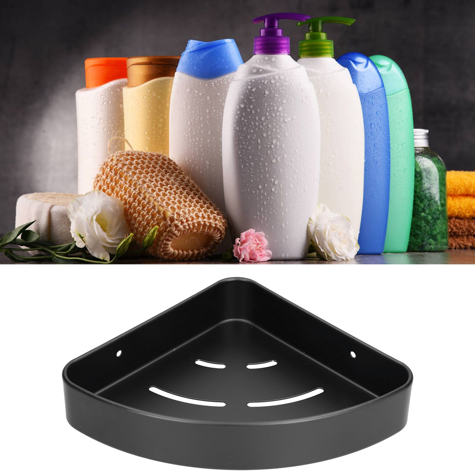 Shower Shelf Wall Mounted Triangular Corner Shelves Storage Rack Organizer for view 12