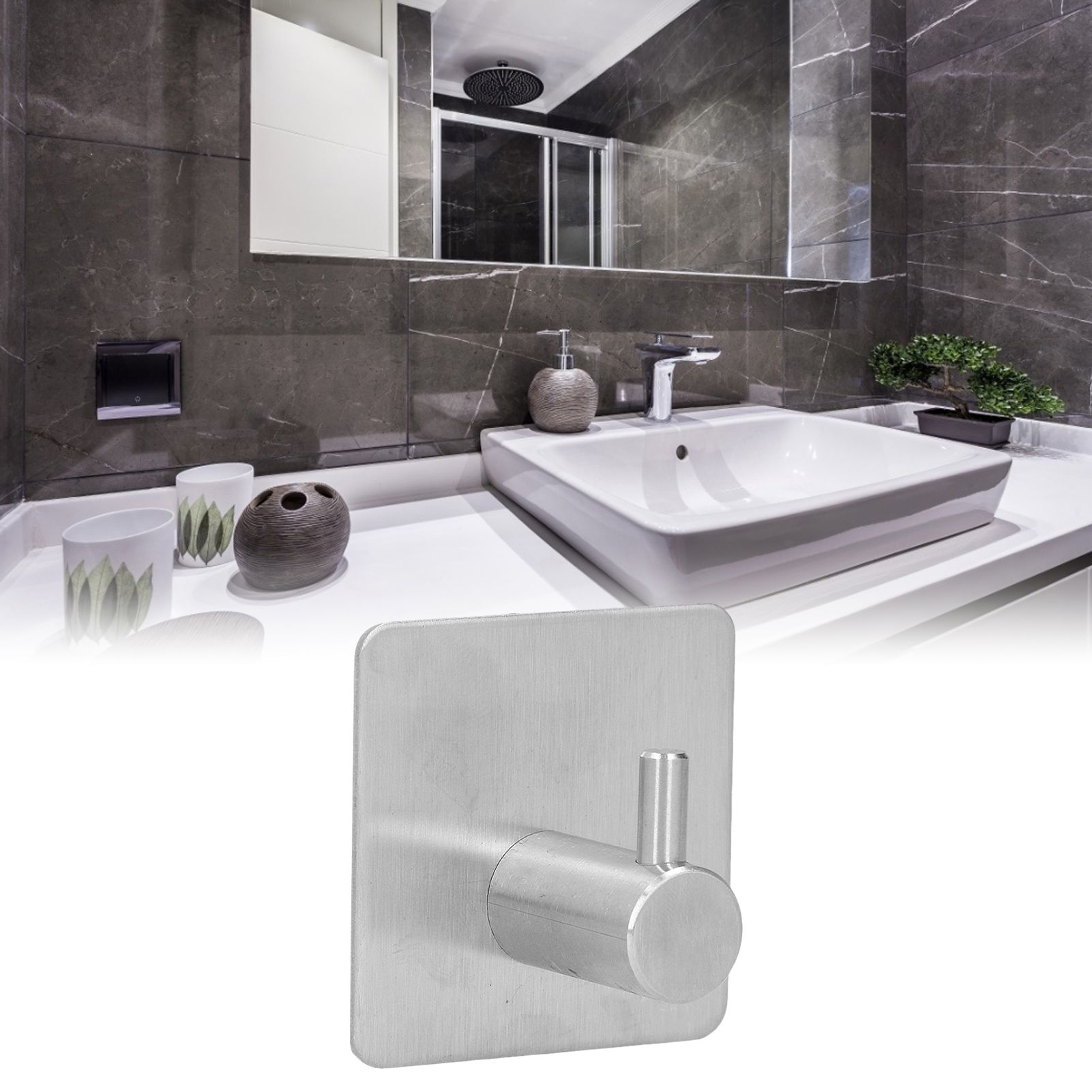 Cylindrical Hook 304 Stainless Steel Viscose Nonperforated Metal Bathroom Coat view 11