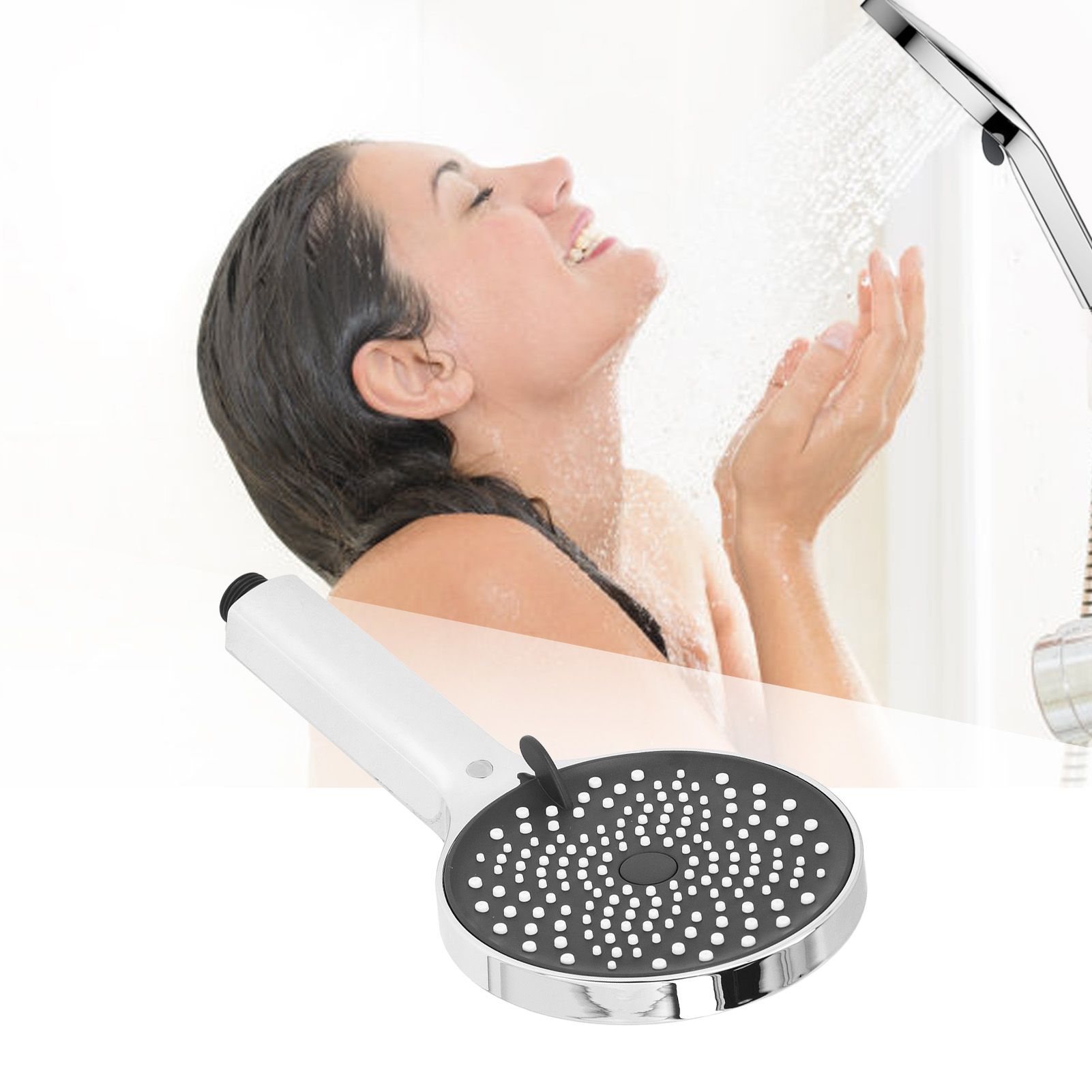 Handheld Shower Head High Pressure G1/2 Thread ABS Electroplated Showerhead view 12