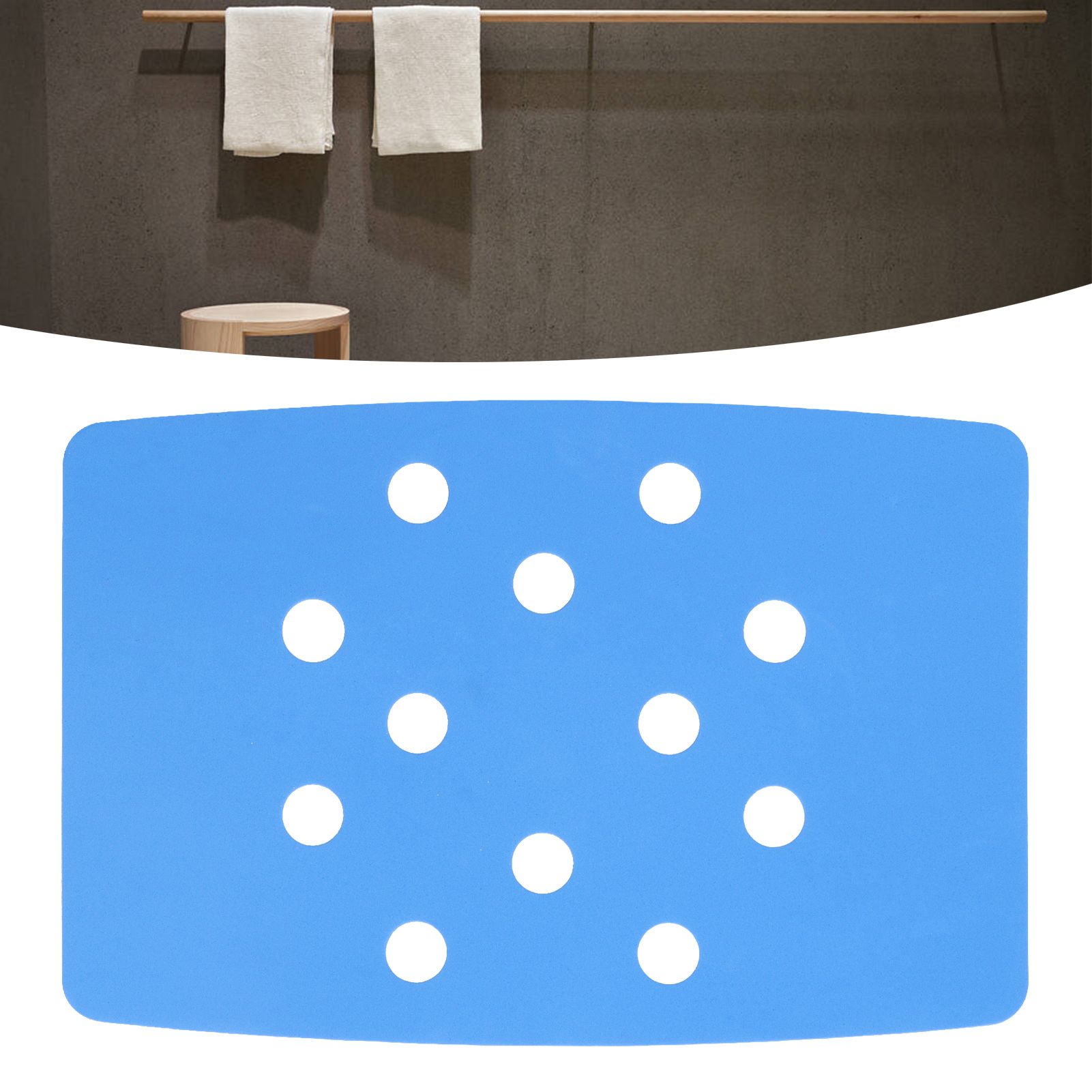 Shower Chair Cushion Paste Fixed Keep Warm EVA Blue Perforation Design view 11