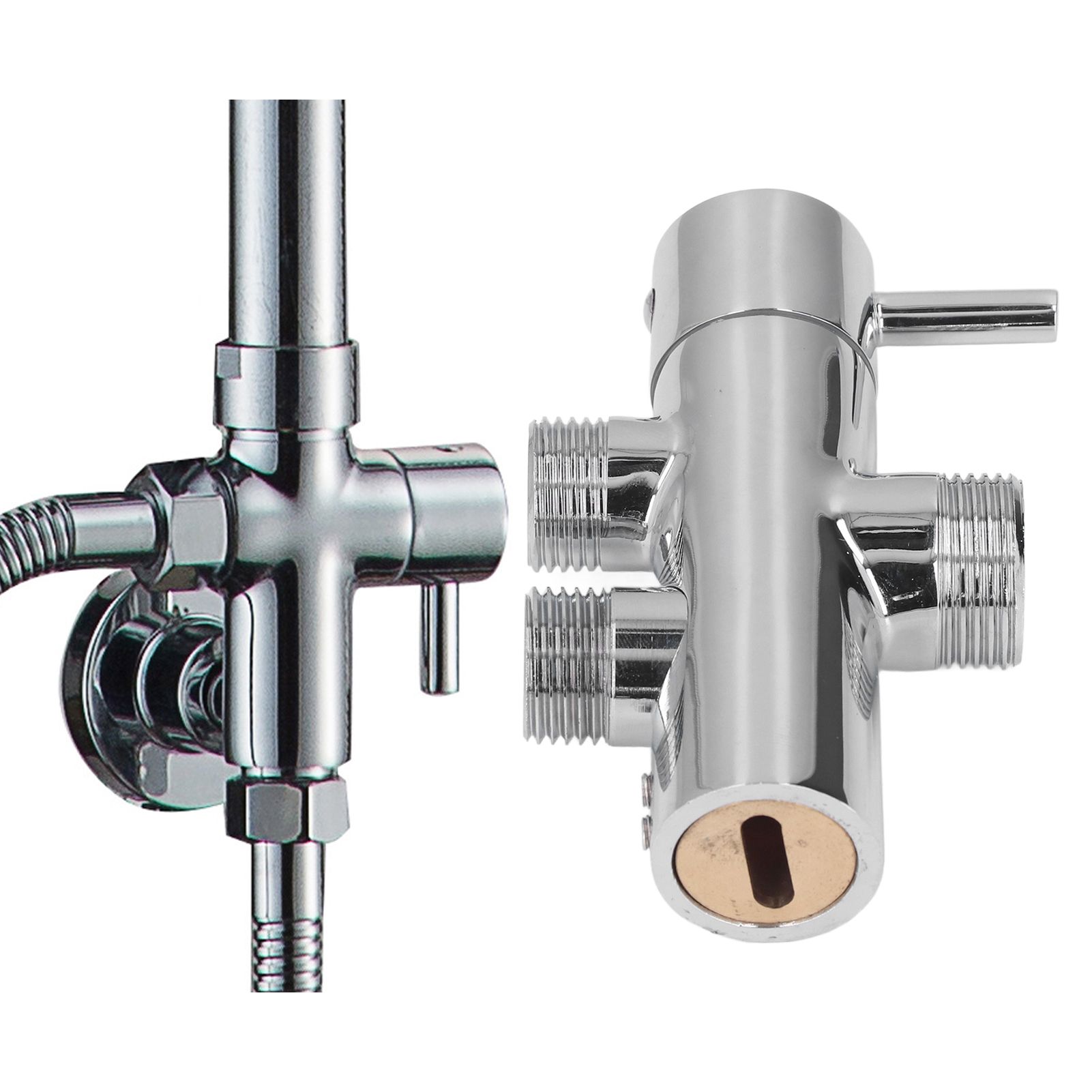 G3/4 to G1/2 Shower Arm Diverter Leakproof Tee Connector Brass Shower Diverter view 11