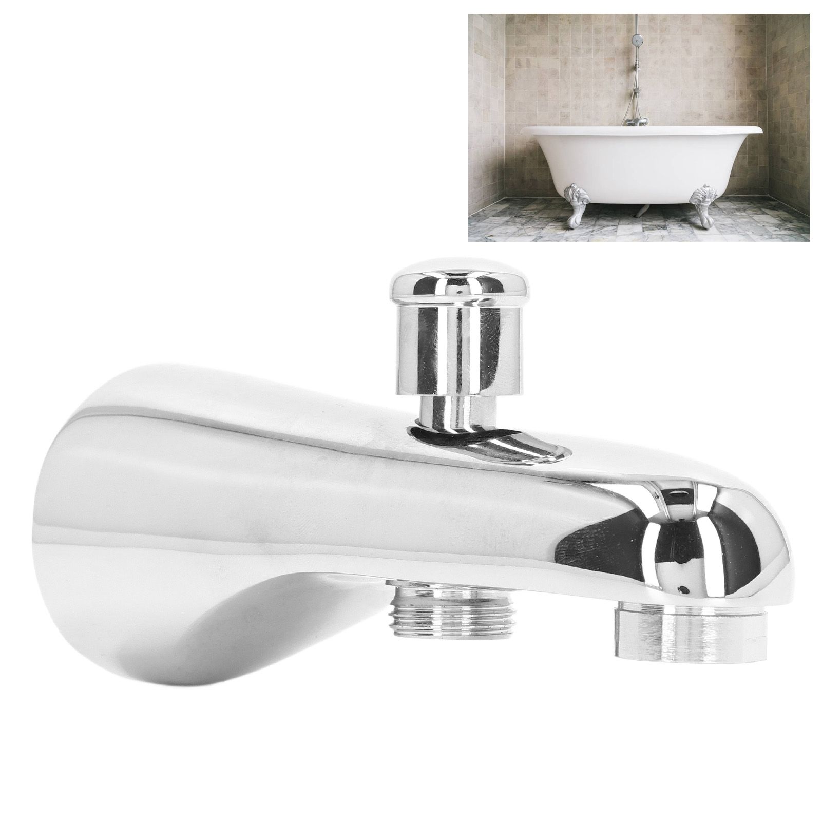 G1/2 Tub Spout Semicircle Simple Concealed Bathtub Faucet with Diverter for view 11