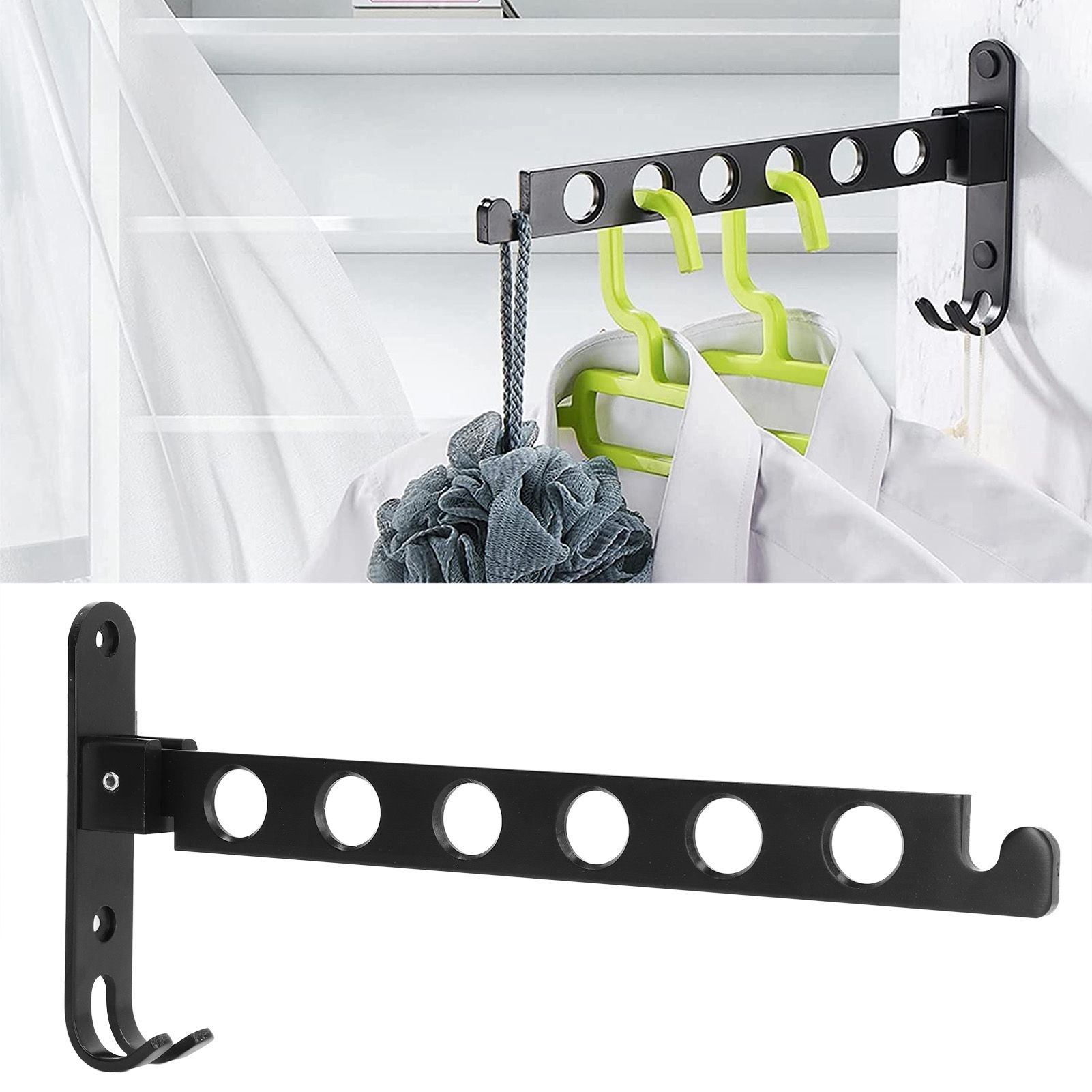 Folding Clothes Hanger Space Saving 90° Collapsible Laundry Drying Rack with 6 view 11