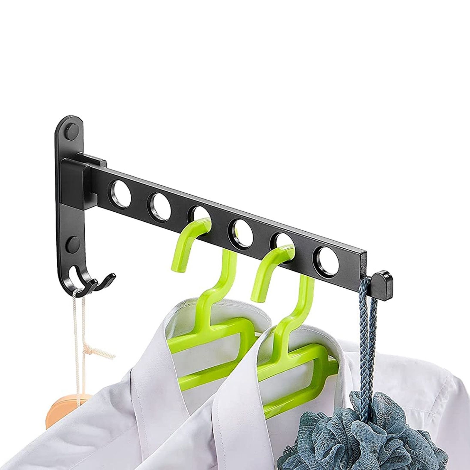 Folding Clothes Hanger Space Saving 90° Collapsible Laundry Drying Rack with 6 view 12