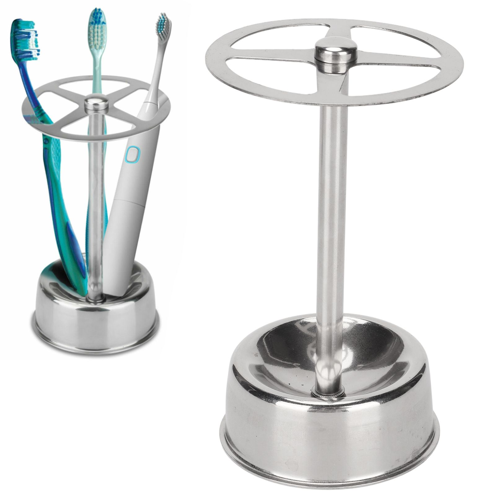 Stainless Steel Toothbrush Holder Organizer Toothpaste Stand Bathroom view 12
