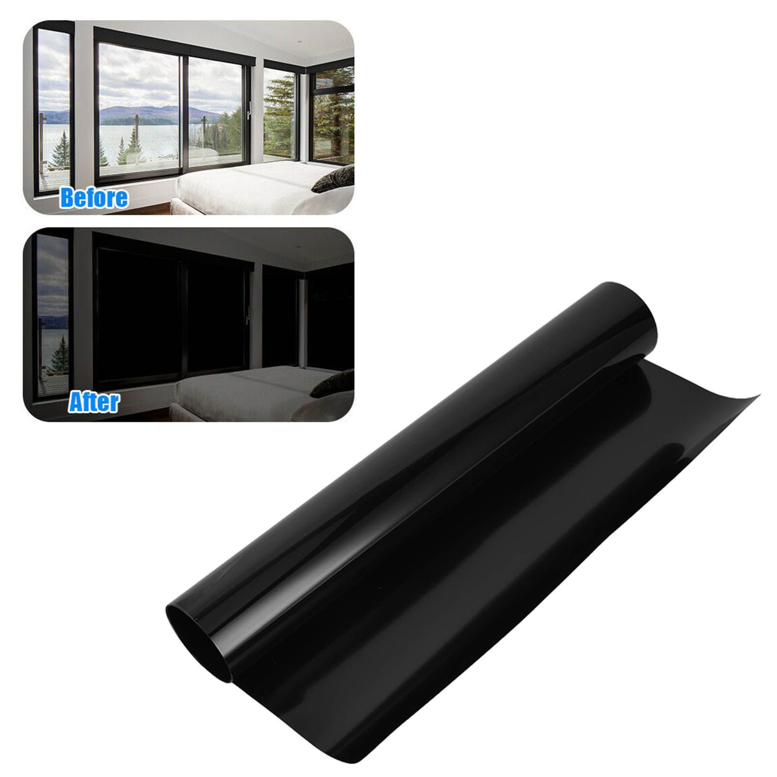 Full Blackout Window Film 100% Light Blocking Static Cling Total Blackout view 11