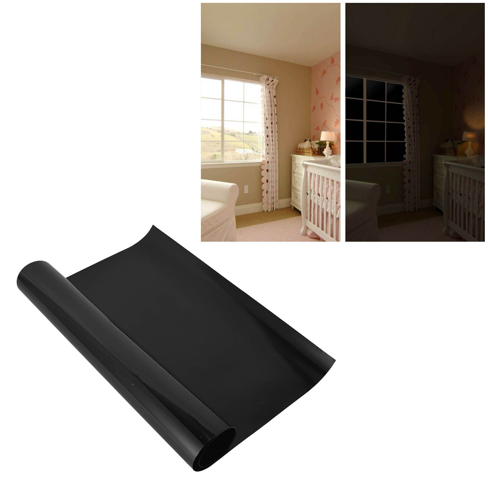 Full Blackout Window Film 100% Light Blocking Static Cling Total Blackout view 12