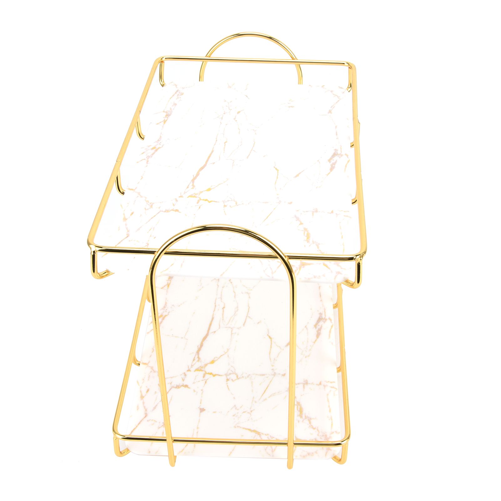 Bathroom Countertop Rack Large Capacity 2 Tiers Gold Bathroom Countertop Rack view 4