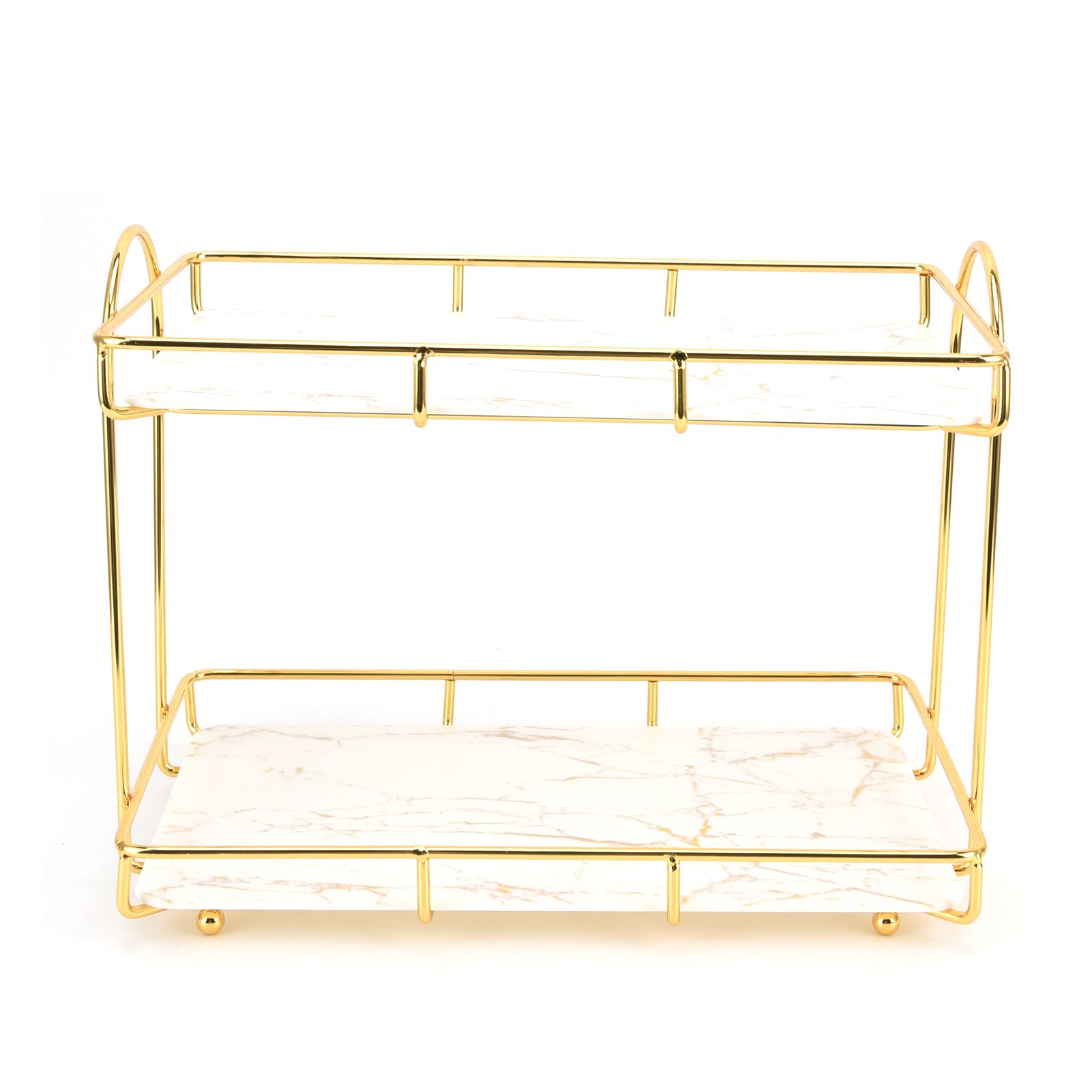Bathroom Countertop Rack Large Capacity 2 Tiers Gold Bathroom Countertop Rack view 5
