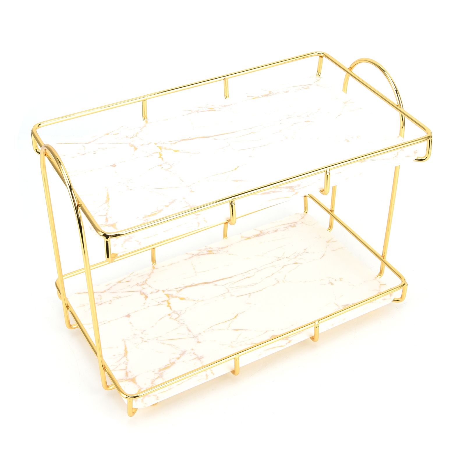 Bathroom Countertop Rack Large Capacity 2 Tiers Gold Bathroom Countertop Rack view 6
