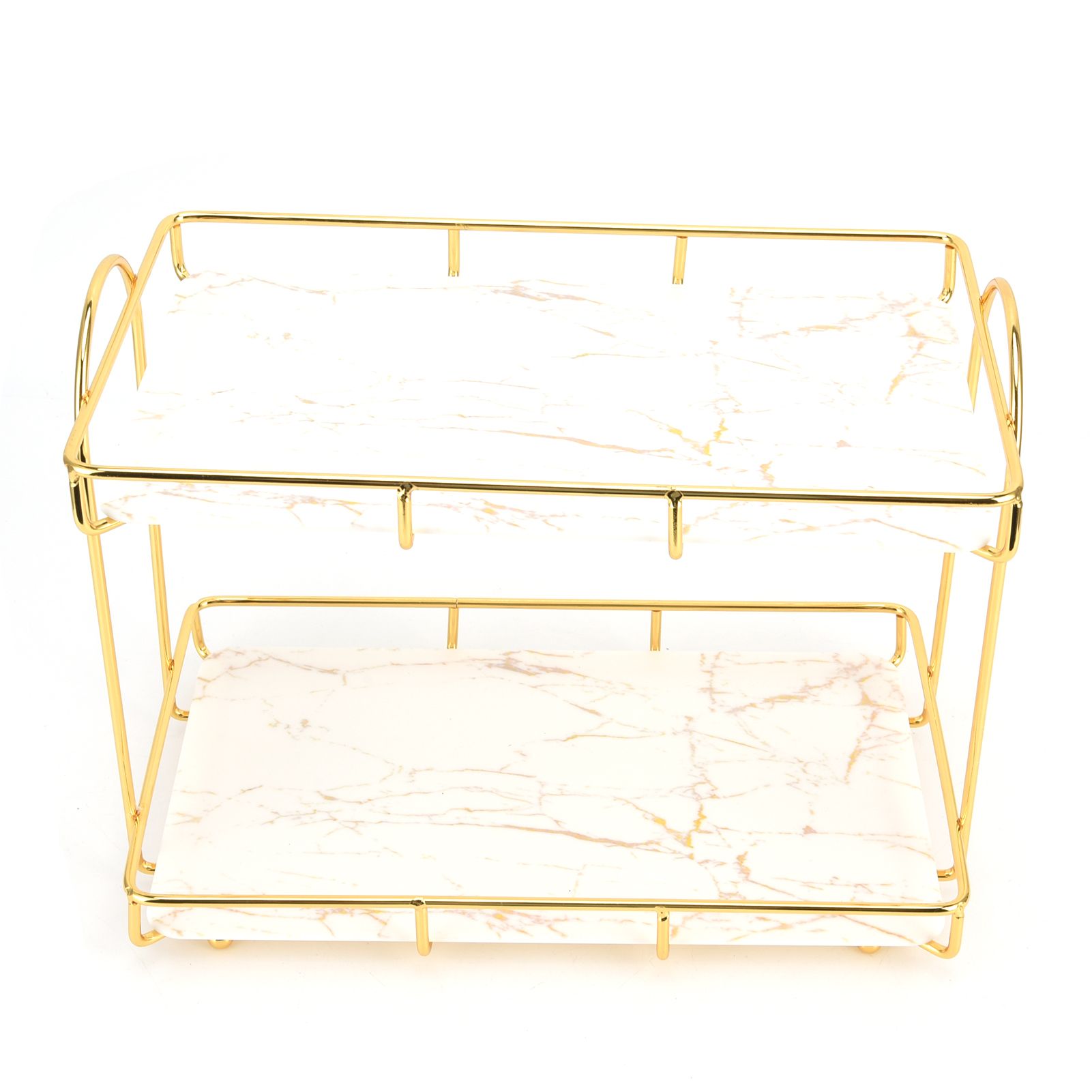 Bathroom Countertop Rack Large Capacity 2 Tiers Gold Bathroom Countertop Rack view 9