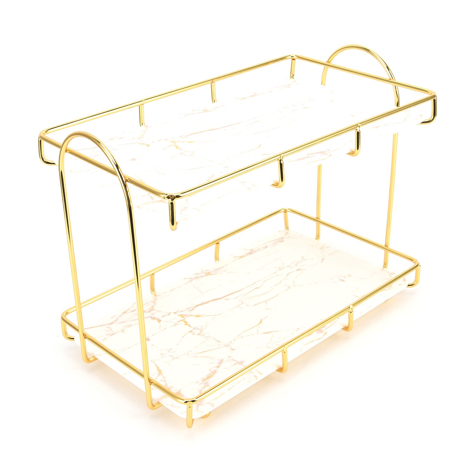 Bathroom Countertop Rack Large Capacity 2 Tiers Gold Bathroom Countertop Rack view 10