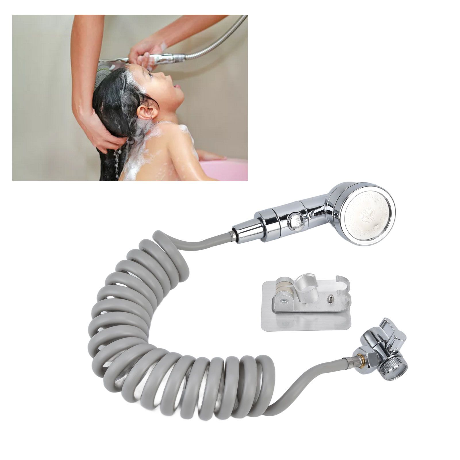 Sink Shower Sprayer Stretchy Hose Adjustable Mode Faucet Sprayer Attachment view 12