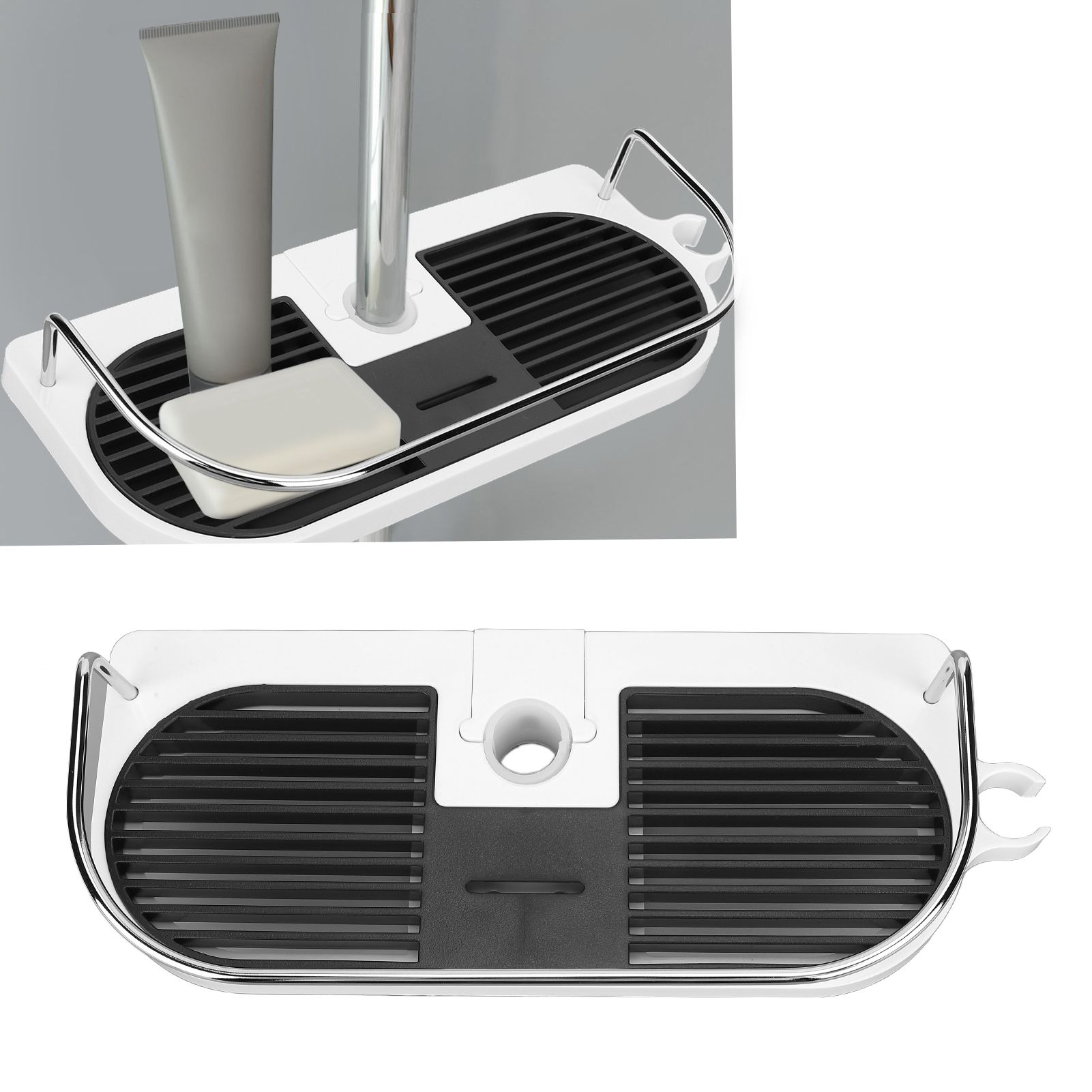 Shower Caddy Punching Free Installation Maximum Load 15kg Height Adjustable view 11